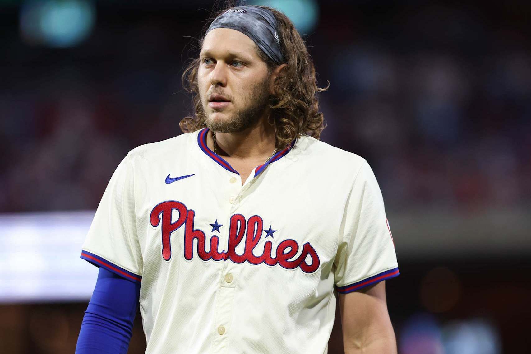 PHILADELPHIA, PA - OCTOBER 05:   Alec Bohm #28 of the Philadelphia Phillies looks on in the eighth inning during Game 1 of the Division Series presented by Booking.com between the New York Mets and the Philadelphia Phillies at Citizens Bank Park on Saturday, October 5, 2024 in Philadelphia, Pennsylvania. (Photo by Rob Tringali/MLB Photos via Getty Images)