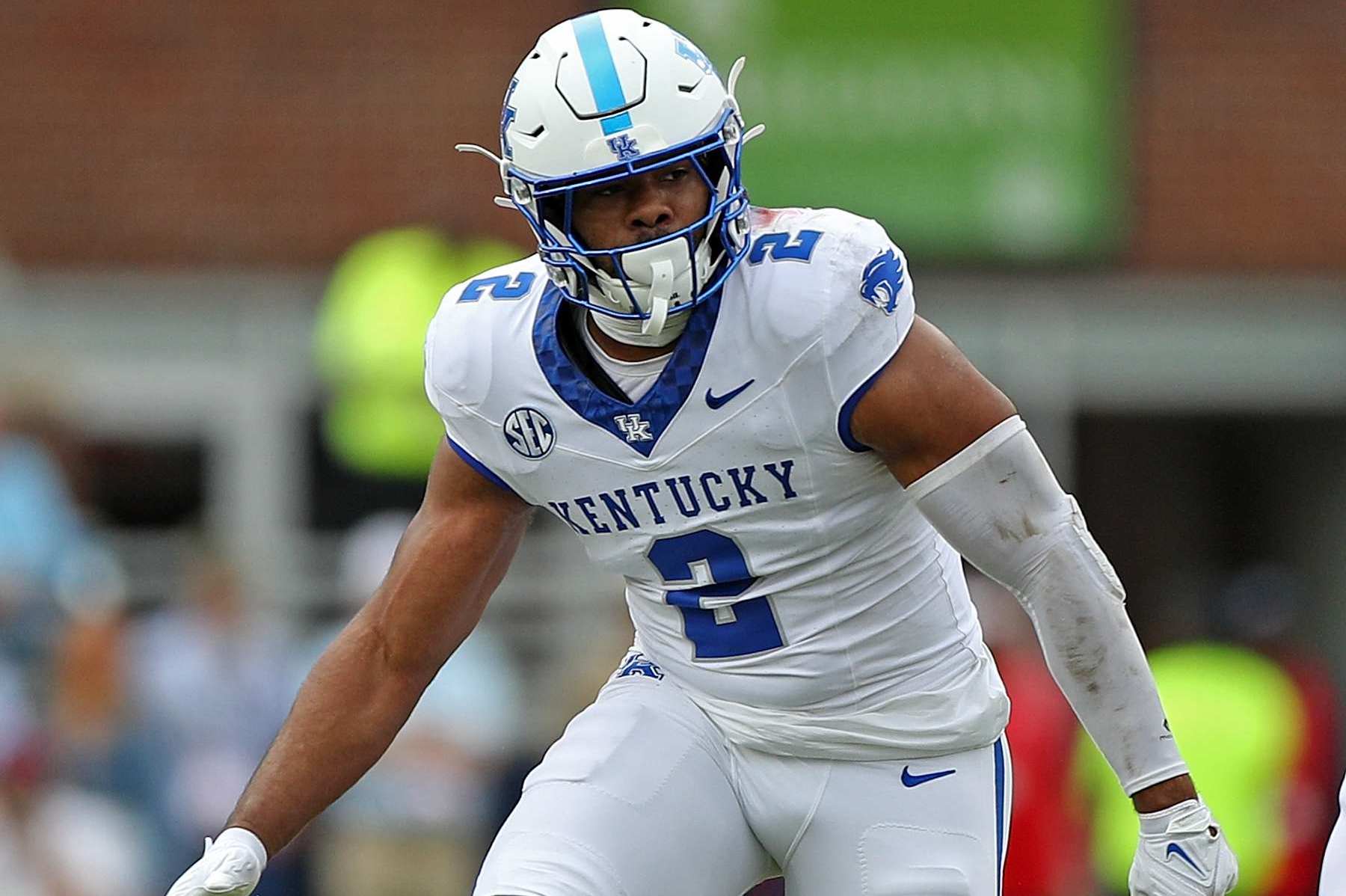 OXFORD, MISSISSIPPI - SEPTEMBER 28: Jamon Dumas-Johnson #2 of the Kentucky Wildcats during the game against the Mississippi Rebels at Vaught-Hemingway Stadium on September 28, 2024 in Oxford, Mississippi. (Photo by Justin Ford/Getty Images)