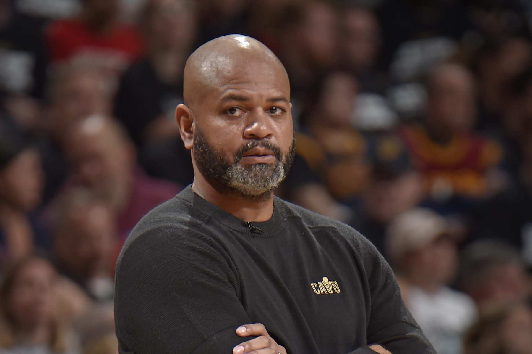 CLEVELAND, OH - MAY 5: Head Coach John-Blair Bickerstaff of the Cleveland Cavaliers looks on during the game against the Orlando Magic during Round 1 Game 7 of the 2024 NBA Playoffs on May 5, 2024 at Rocket Mortgage FieldHouse in Cleveland, Ohio. NOTE TO USER: User expressly acknowledges and agrees that, by downloading and/or using this Photograph, user is consenting to the terms and conditions of the Getty Images License Agreement. Mandatory Copyright Notice: Copyright 2024 NBAE (Photo by David Liam Kyle/NBAE via Getty Images)