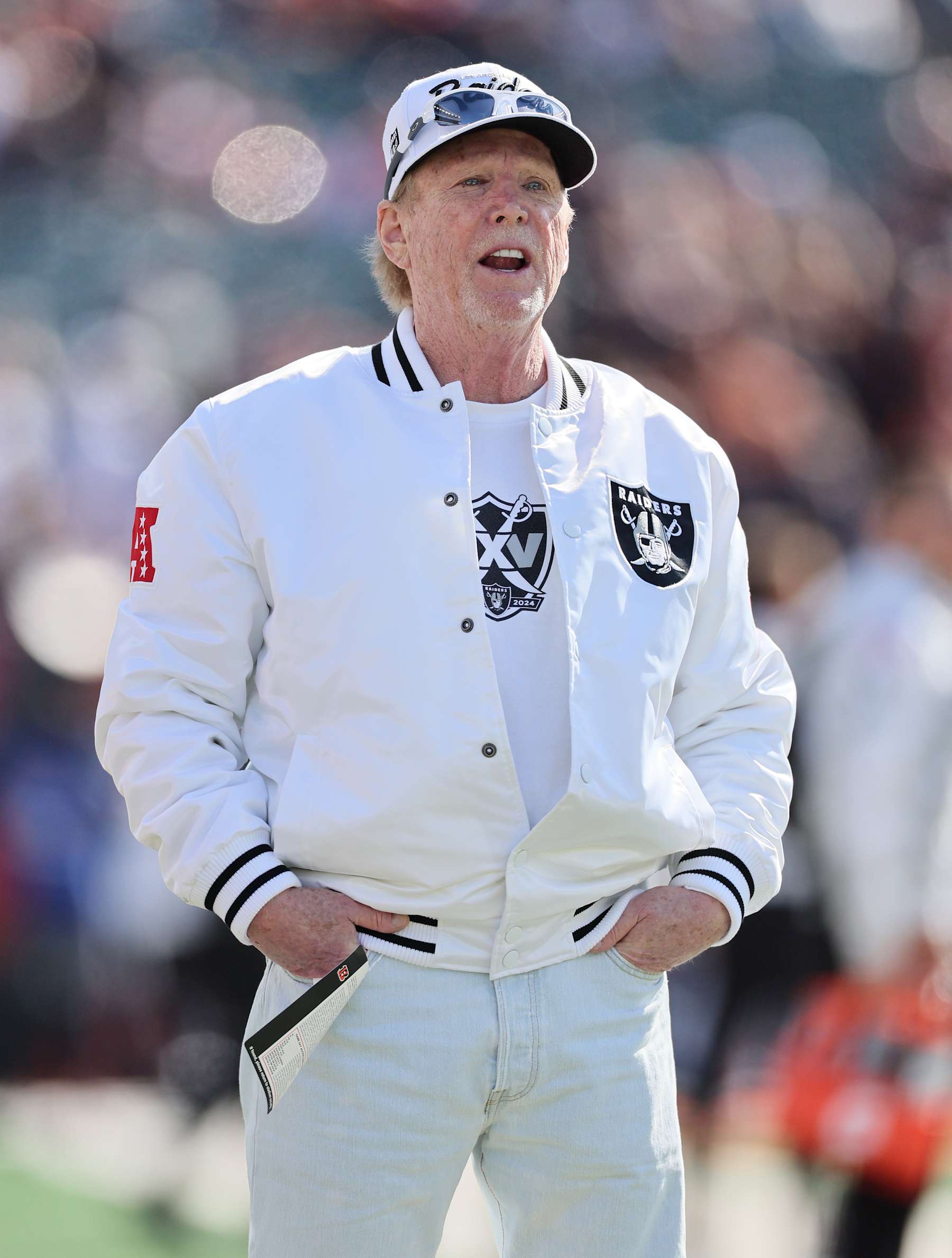 CINCINNATI, OHIO - NOVEMBER 03: Mark Davis the owner of the Las Vegas Raiders against the Cincinnati Bengals at Paycor Stadium on November 03, 2024 in Cincinnati, Ohio. (Photo by Andy Lyons/Getty Images)
