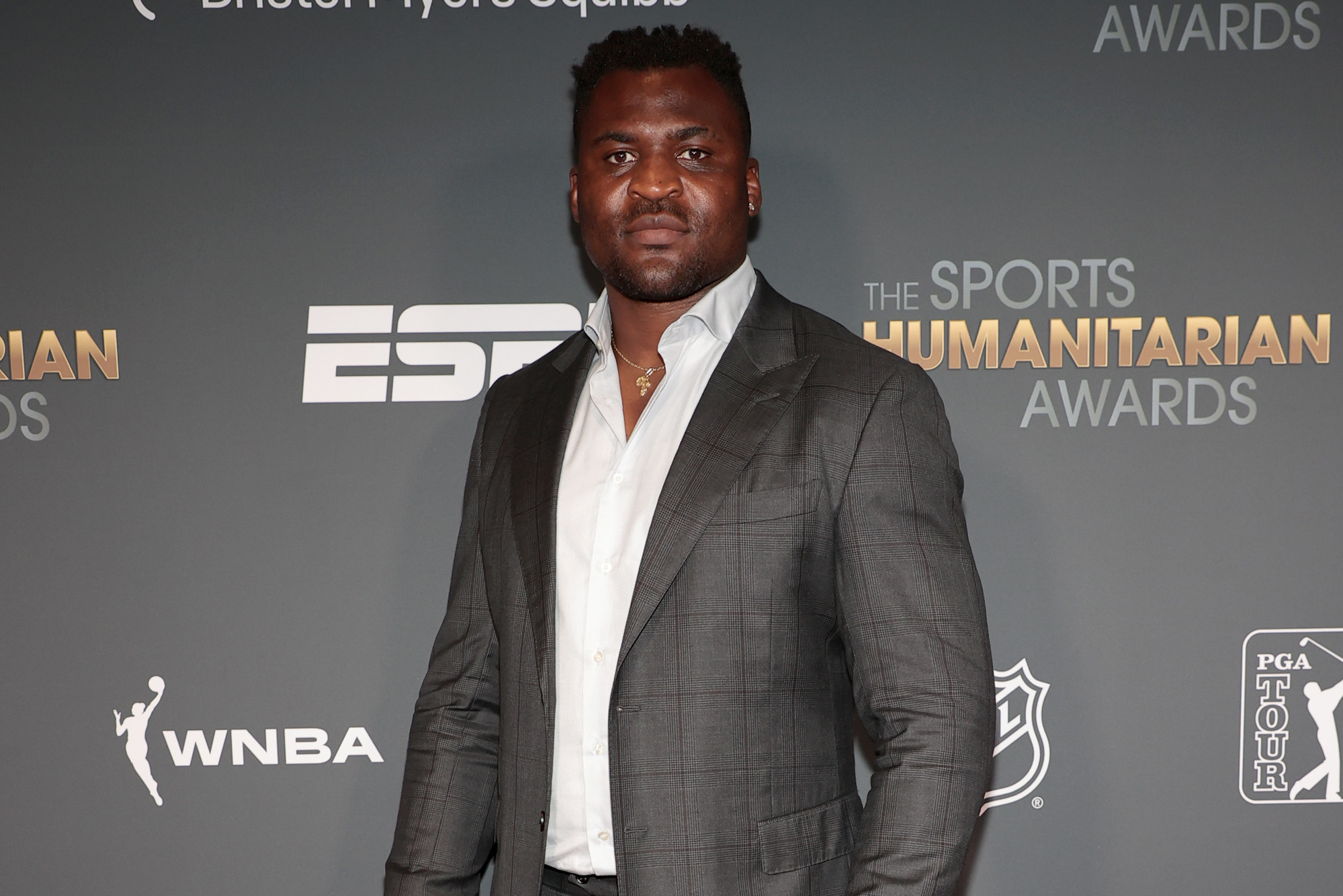 NEW YORK, NEW YORK - JULY 12: Francis Ngannou attends the 2021 Sports Humanitarian Awards on July 12, 2021 in New York City. (Photo by Dimitrios Kambouris/Getty Images)