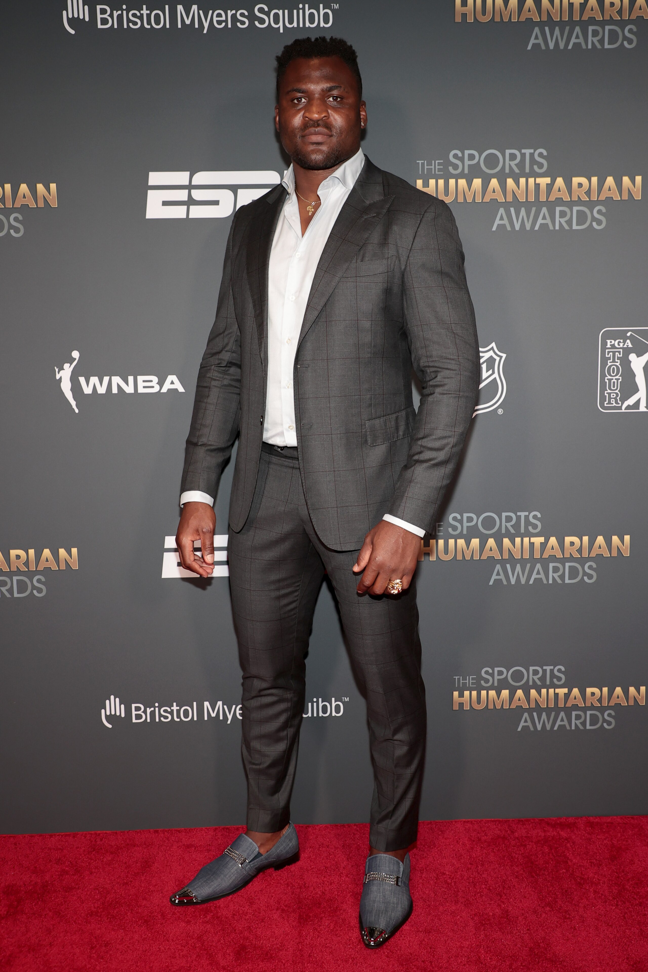 NEW YORK, NEW YORK - JULY 12: Francis Ngannou attends the 2021 Sports Humanitarian Awards on July 12, 2021 in New York City. (Photo by Dimitrios Kambouris/Getty Images) NEW YORK, NEW YORK - JULY 12: Francis Ngannou attends the 2021 Sports Humanitarian Awards on July 12, 2021 in New York City. (Photo by Dimitrios Kambouris/Getty Images)