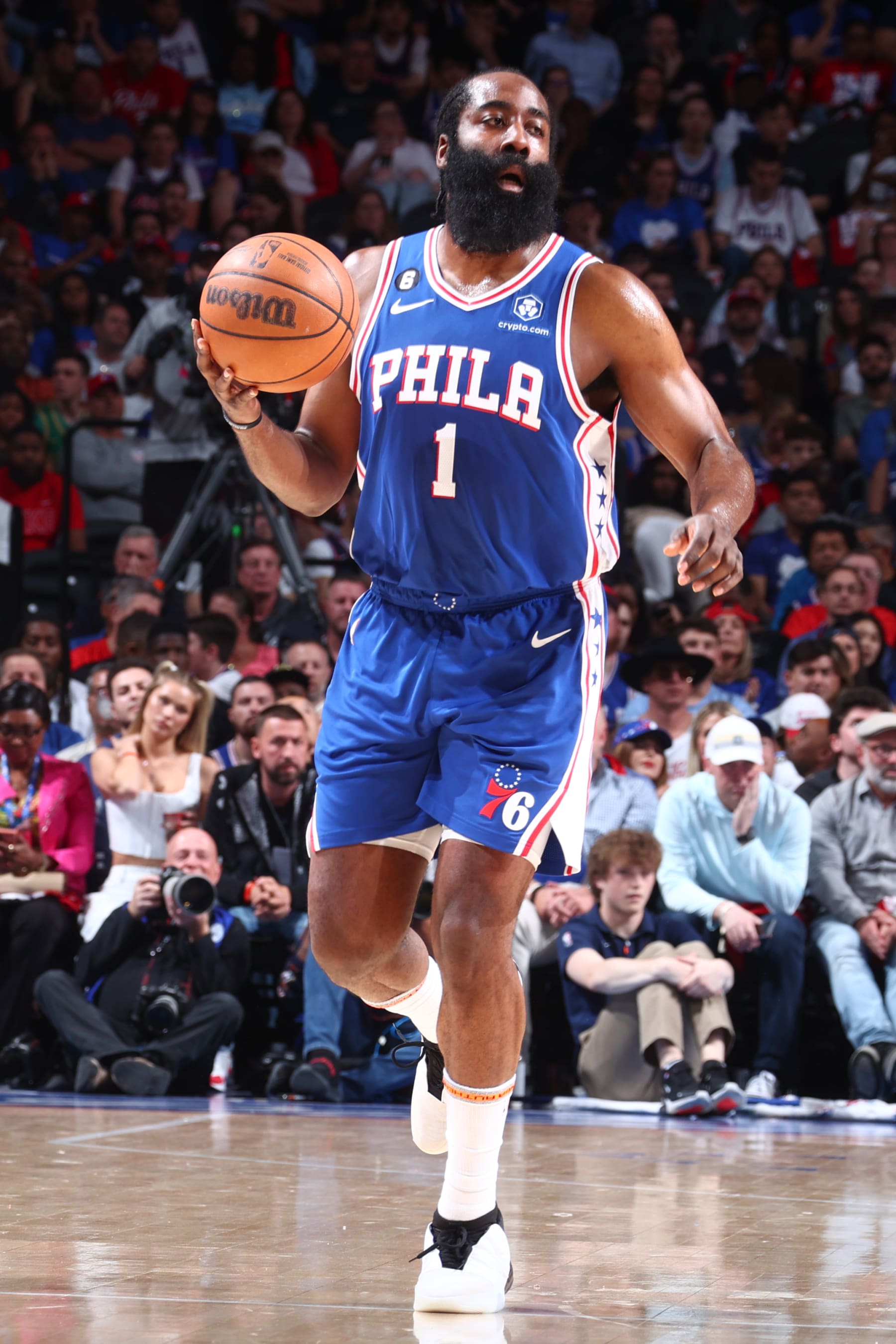 PHILADELPHIA, PA - MAY 11:  James Harden #1 of the Philadelphia 76ers goes to the basket one day of the sport one day of round two game six of the 2023 NBA Playoffs on on Could just 11, 2023 at the Wells Fargo Heart in Philadelphia, Pennsylvania NOTE TO USER: User expressly acknowledges and is of the same opinion that, by downloading and/or the utilization of this Photo, user is consenting to the terms and prerequisites of the Getty Photography License Agreement. Necessary Copyright Idea: Copyright 2023 NBAE (Picture by Nathaniel S. Butler/NBAE via Getty Photography)