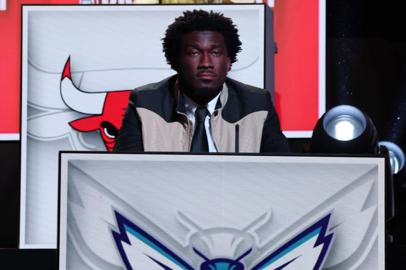CHICAGO,IL - MAY 16: Mark Wiliams represents the Charlotte Hornets during the 2023 NBA Draft Lottery at McCormick Place on May 16, 2023 in Chicago, Illinois. NOTE TO USER: User expressly acknowledges and agrees that, by downloading and or using this photograph, user is consenting to the terms and conditions of the Getty Images License Agreement. Mandatory Copyright Notice: Copyright 2023 NBAE (Photo by Jeff Haynes/NBAE via Getty Images)