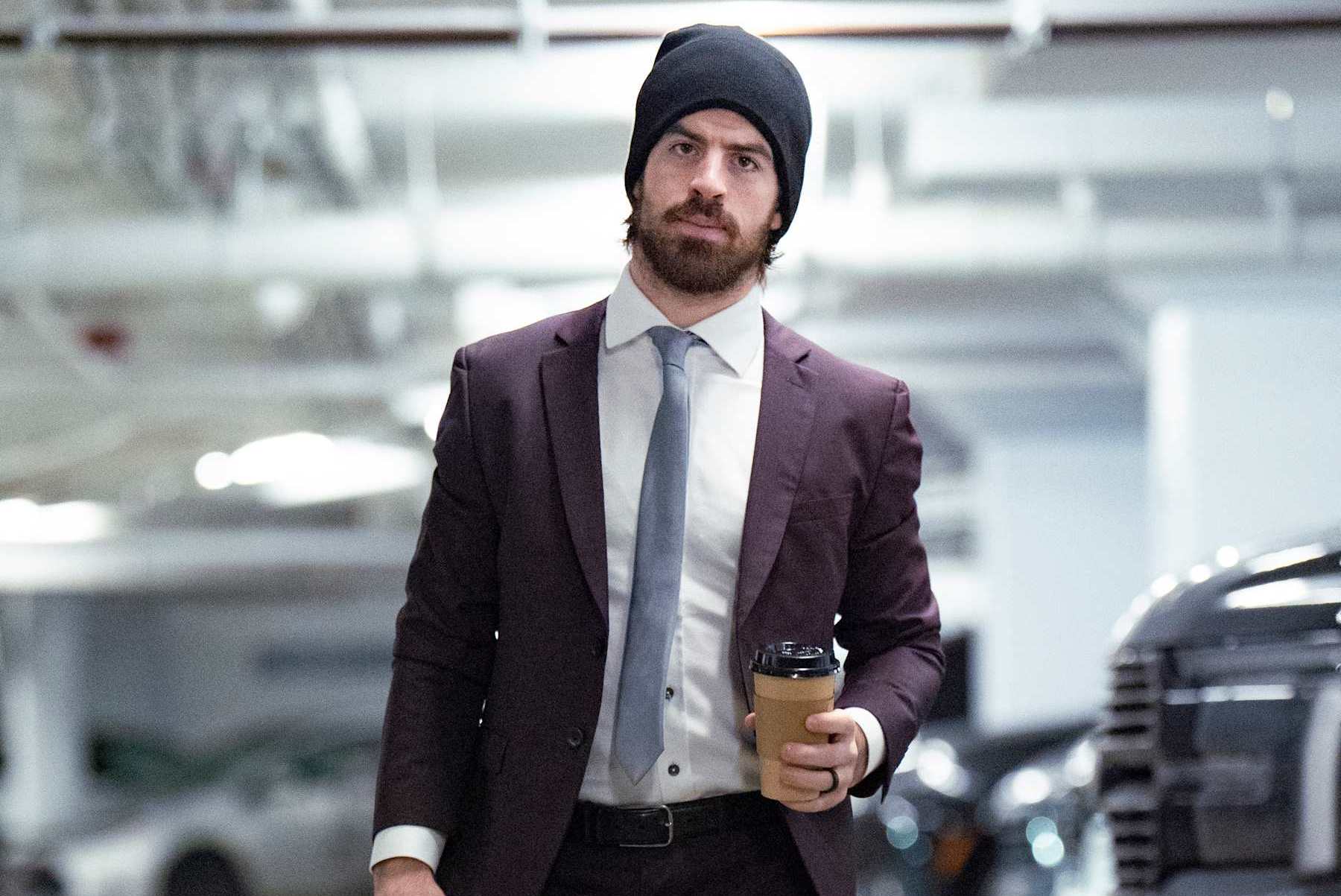 VANCOUVER, CANADA - JANUARY 3: Conor Garland #8 of the Vancouver Canucks walks to the Canucks dressing room before their NHL game against the Nashville Predators at Rogers Arena on January 3, 2025 in Vancouver, British Columbia, Canada. (Photo by Jeff Vinnick/NHLI via Getty Images)