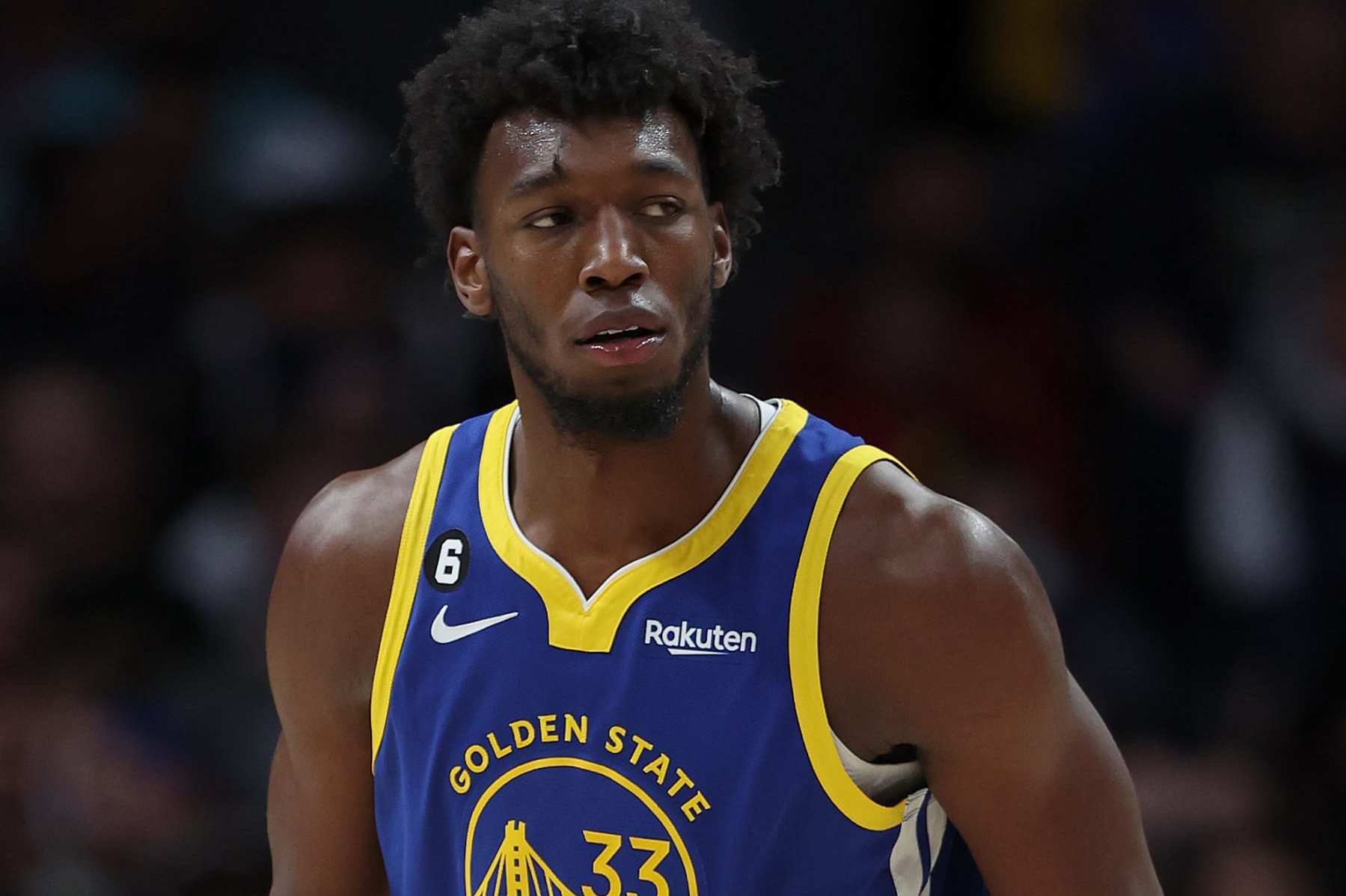 DENVER, COLORADO - FEBRUARY 02: James Wiseman #33 of the Golden State Warriors plays the Denver Nuggets in the fourth quarter at Ball Arena on February 2, 2023 in Denver, Colorado. NOTE TO USER: User expressly acknowledges and agrees that, by downloading and/or using this photograph, User is consenting to the terms and conditions of the Getty Images License Agreement. (Photo by Matthew Stockman/Getty Images) DENVER, COLORADO - FEBRUARY 02: James Wiseman #33 of the Golden State Warriors plays the Denver Nuggets in the fourth quarter at Ball Arena on February 2, 2023 in Denver, Colorado. NOTE TO USER: User expressly acknowledges and agrees that, by downloading and/or using this photograph, User is consenting to the terms and conditions of the Getty Images License Agreement. (Photo by Matthew Stockman/Getty Images)