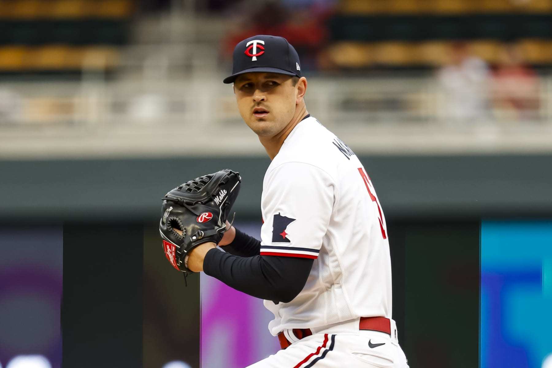 MINNEAPOLIS, MN - APRIL 27: Tyler Mahle #51 of the Minnesota Twins delivers a pitch against the Kansas City Royals in the first inning at Target Field on April 27, 2023 in Minneapolis, Minnesota. (Photo by David Berding/Getty Images)