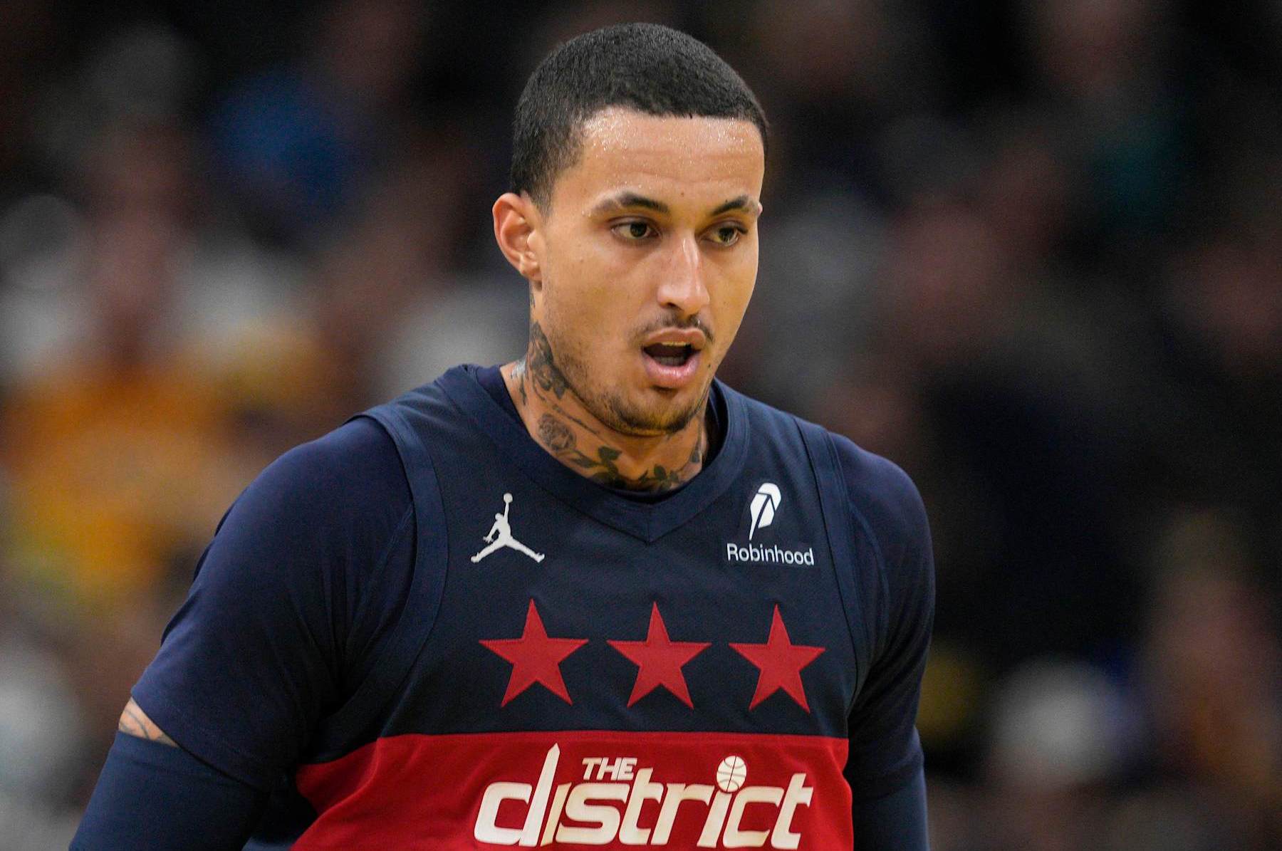 INDIANAPOLIS, INDIANA - NOVEMBER 24: Kyle Kuzma #33 of the Washington Wizards dribbles during the first half against the Indiana Pacers at Gainbridge Fieldhouse on November 24, 2024 in Indianapolis, Indiana. NOTE TO USER: User expressly acknowledges and agrees that, by downloading and or using this photograph, User is consenting to the terms and conditions of the Getty Images License Agreement. (Photo by Jeff Dean/Getty Images)