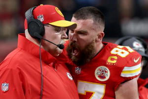 Chiefs' Andy Reid Jokes Travis Kelce Took 'Cheap Shot' in Viral Super Bowl Bump Video
