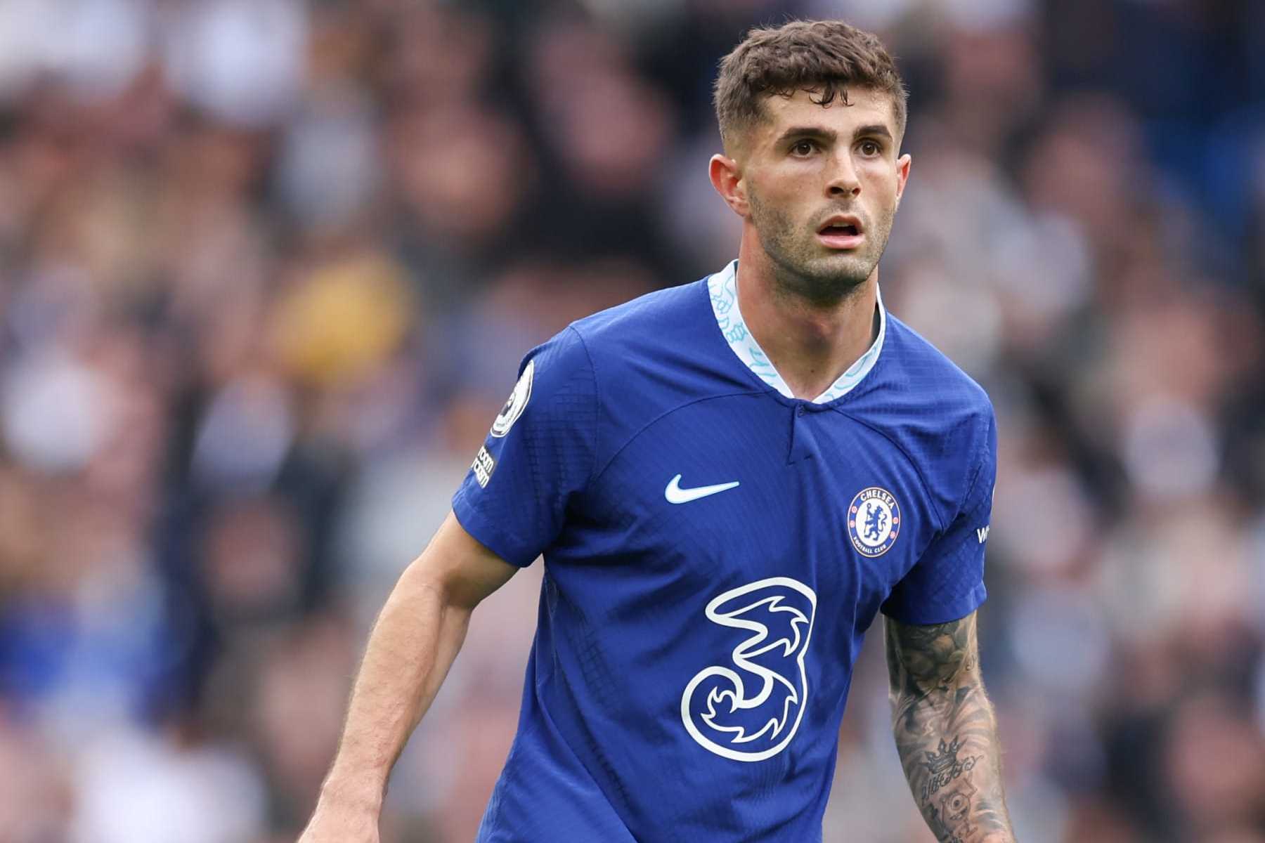 LONDON, ENGLAND - APRIL 15: Christian Pulisic of Chelsea during the Premier League match between Chelsea FC and Brighton & Hove Albion at Stamford Bridge on April 15, 2023 in London, United Kingdom. (Photo by Jacques Feeney/Offside/Offside via Getty Images)