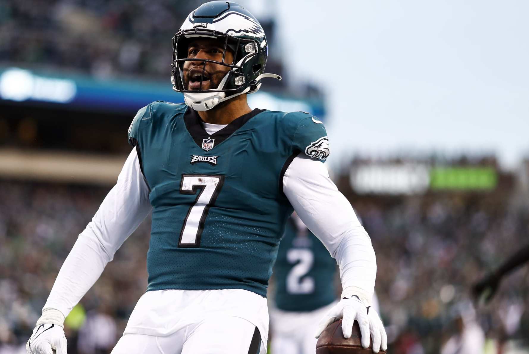 November 21, 2021: Philadelphia Eagles wide receiver DeVonta Smith (6)  leaves the field following the NFL game between the New Orleans Saints and  the Philadelphia Eagles at Lincoln Financial Field in Philadelphia