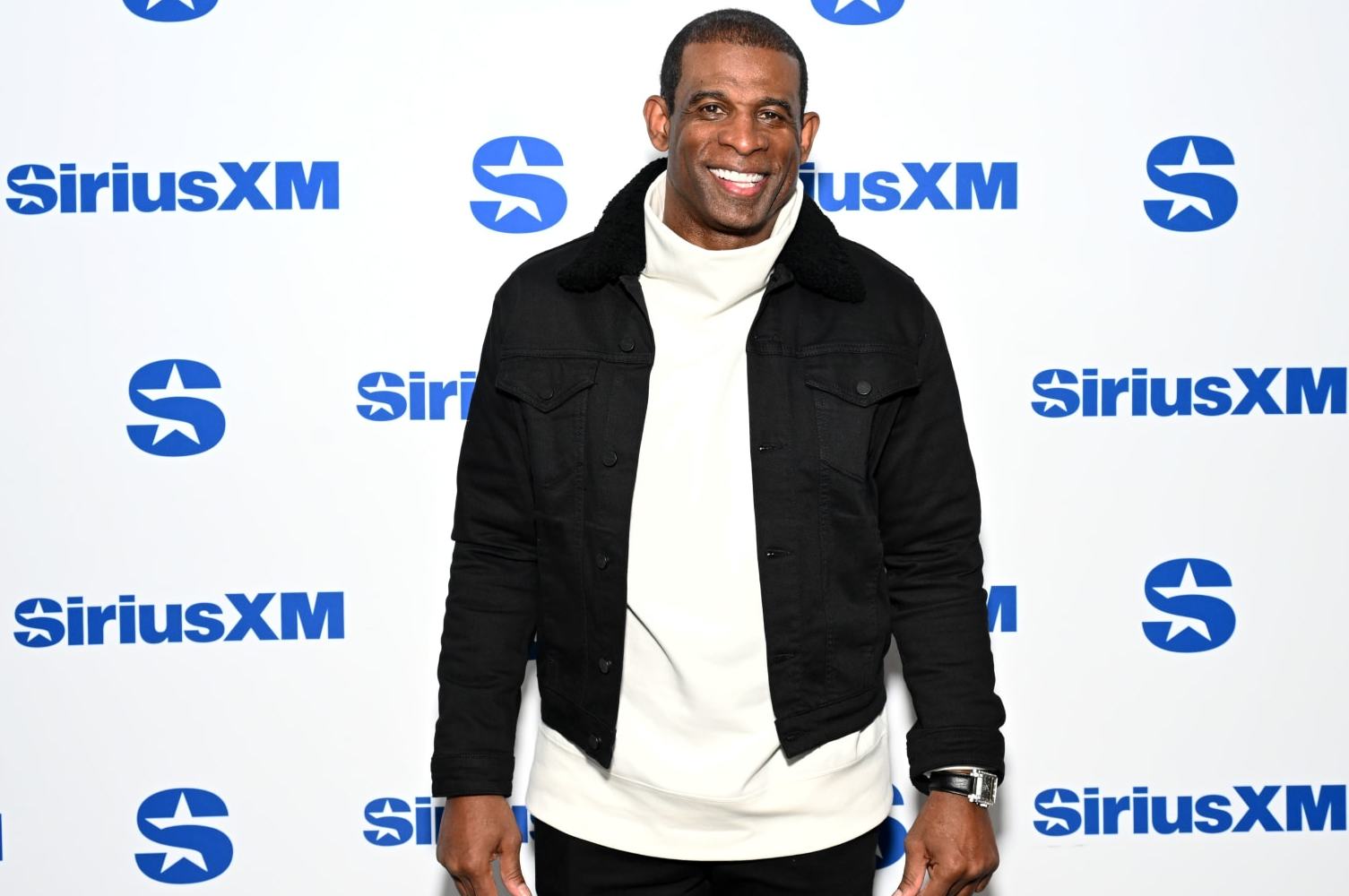 NEW YORK, NEW YORK - MARCH 13: (EXCLUSIVE COVERAGE) American football coach Deion Sanders visits SiriusXM Studios on March 13, 2024 in New York City. (Photo by Slaven Vlasic/Getty Images)