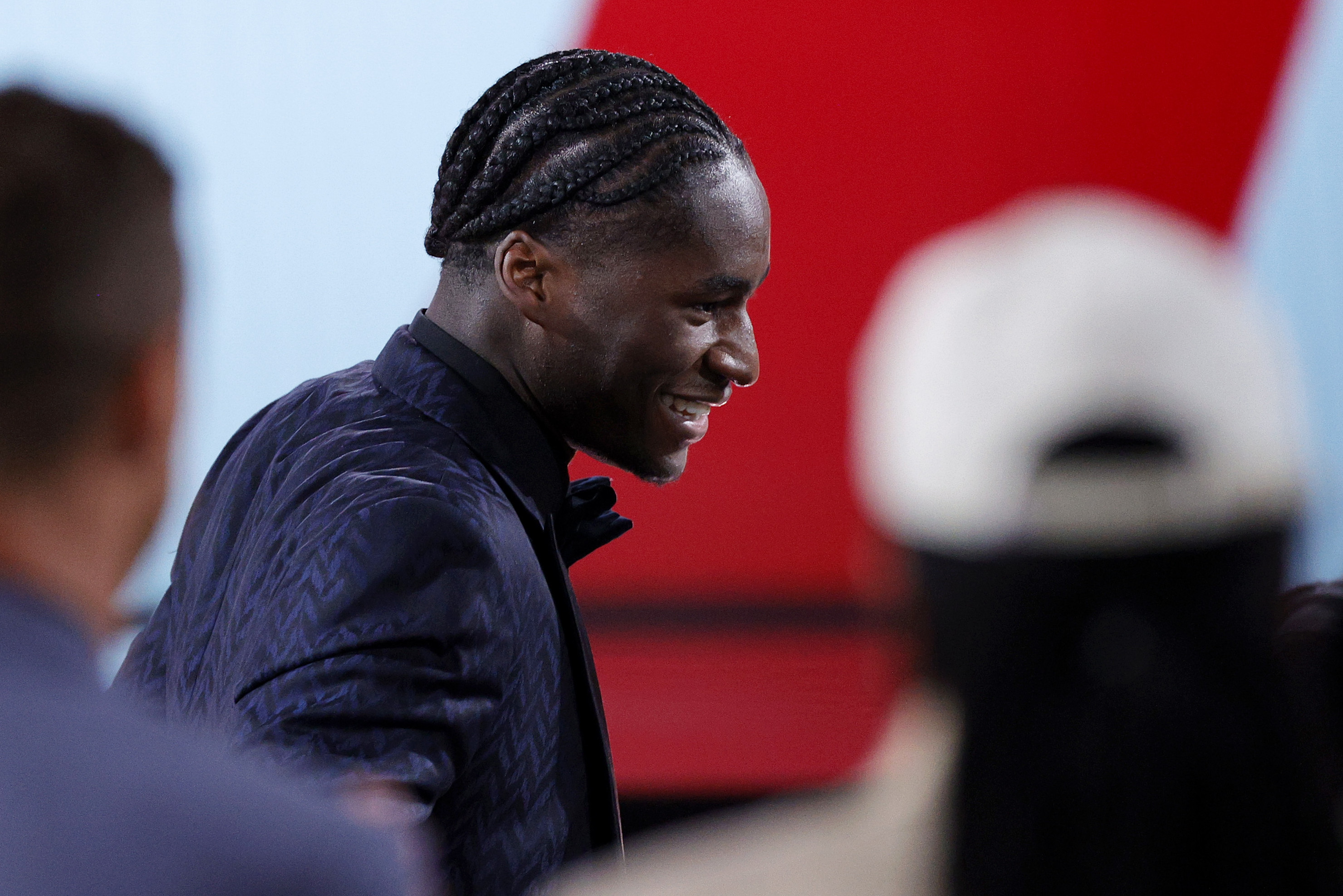 NEW YORK, NEW YORK - JUNE 23: AJ Griffin reacts after being drafted 16th overall by the Atlanta Hawks during the 2022 NBA Draft at Barclays Center on June 23, 2022 in New York City. NOTE TO USER: User expressly acknowledges and agrees that, by downloading and or using this photograph, User is consenting to the terms and conditions of the Getty Images License Agreement. (Photo by Sarah Stier/Getty Images) NEW YORK, NEW YORK - JUNE 23: AJ Griffin reacts after being drafted 16th overall by the Atlanta Hawks during the 2022 NBA Draft at Barclays Center on June 23, 2022 in New York City. NOTE TO USER: User expressly acknowledges and agrees that, by downloading and or using this photograph, User is consenting to the terms and conditions of the Getty Images License Agreement. (Photo by Sarah Stier/Getty Images)