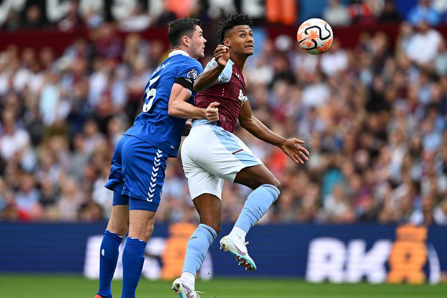 Michael Keane and Ollie Watkins.