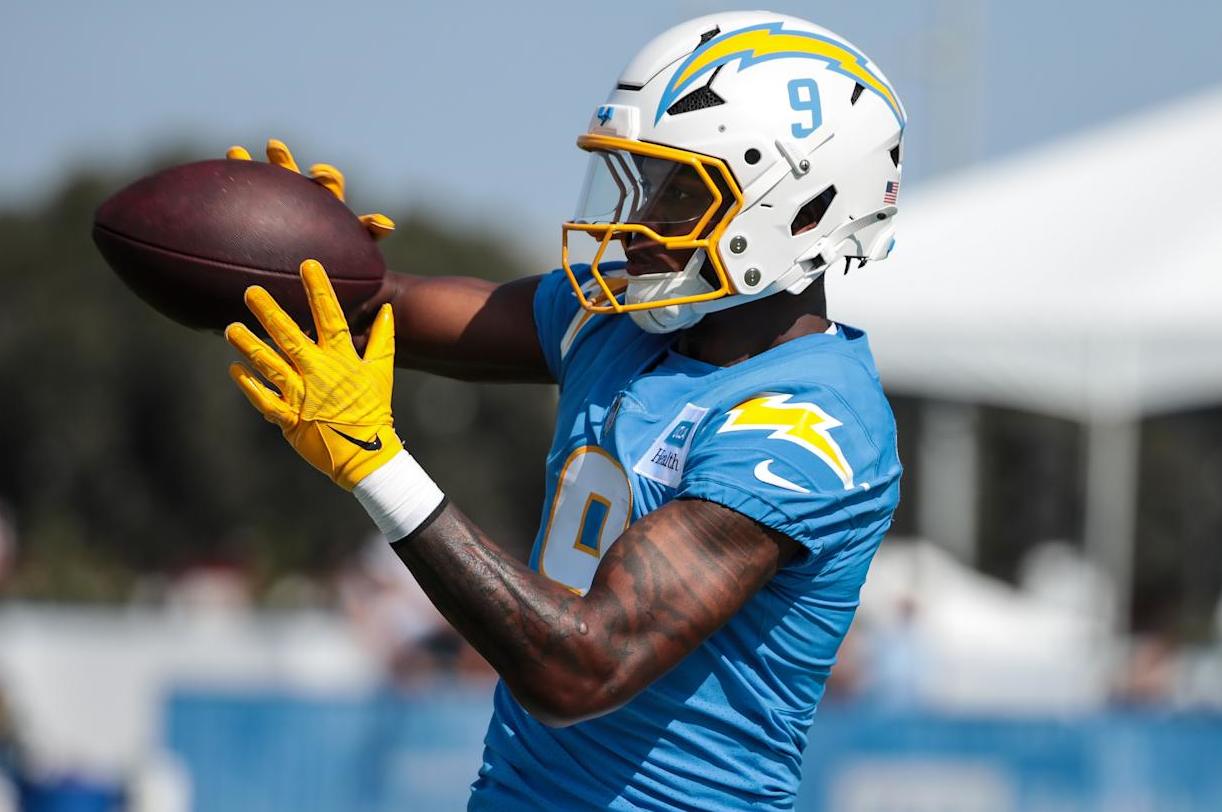 EL SEGUNDO, CA - JULY 24: Los Angeles Chargers wide receiver DJ Chark Jr. (9) during the Los Angeles Chargers Training Camp on July 24, 2024, at The Bolt in El Segundo, CA. (Photo by Jevone Moore/Icon Sportswire via Getty Images)