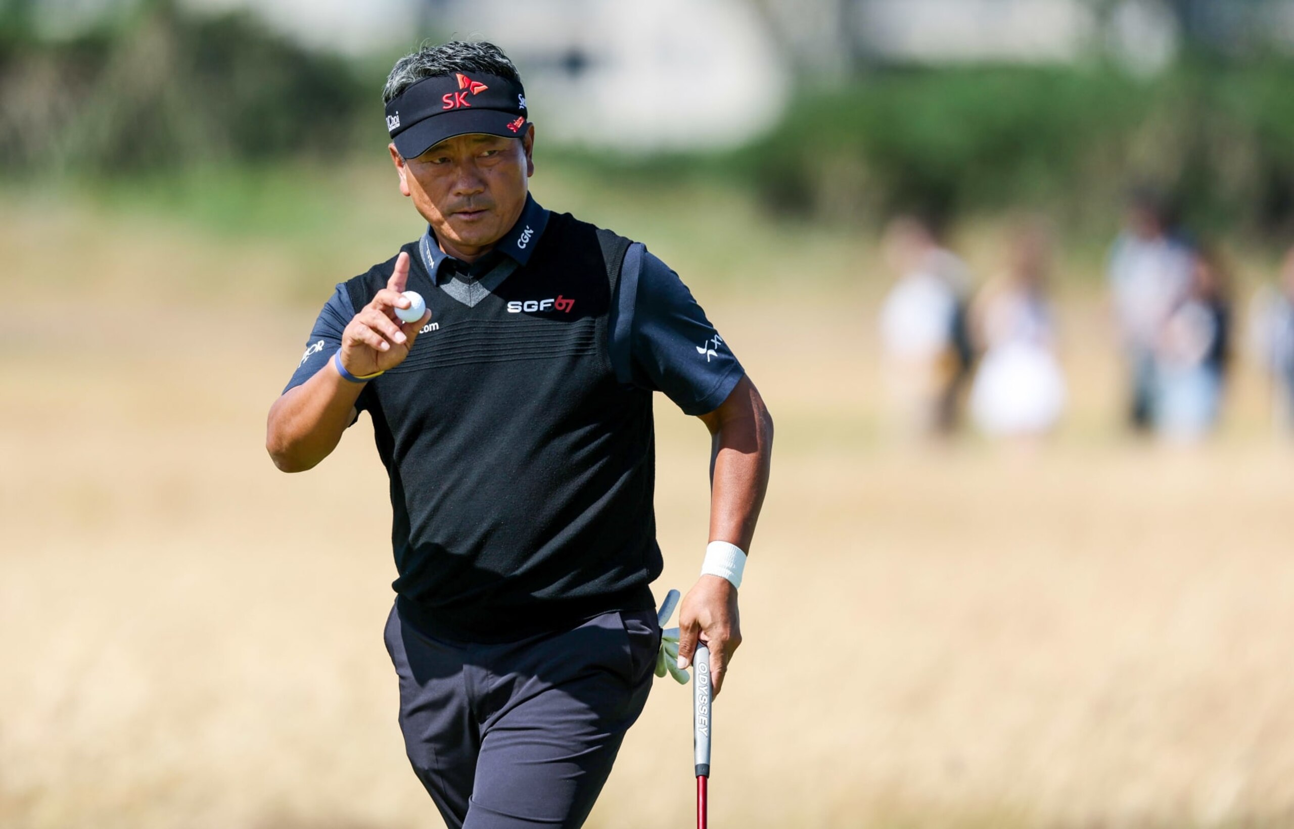 CARNOUSTIE, SCOTLAND - JULY 28: K.J. Choi of South Korea during the final round of the Senior Open presented by Rolex at Carnoustie Golf Links, on July 28, 2024, in Carnoustie, Scotland. (Photo by Ross Parker/SNS Group via Getty Images) CARNOUSTIE, SCOTLAND - JULY 28: K.J. Choi of South Korea during the final round of the Senior Open presented by Rolex at Carnoustie Golf Links, on July 28, 2024, in Carnoustie, Scotland. (Photo by Ross Parker/SNS Group via Getty Images)