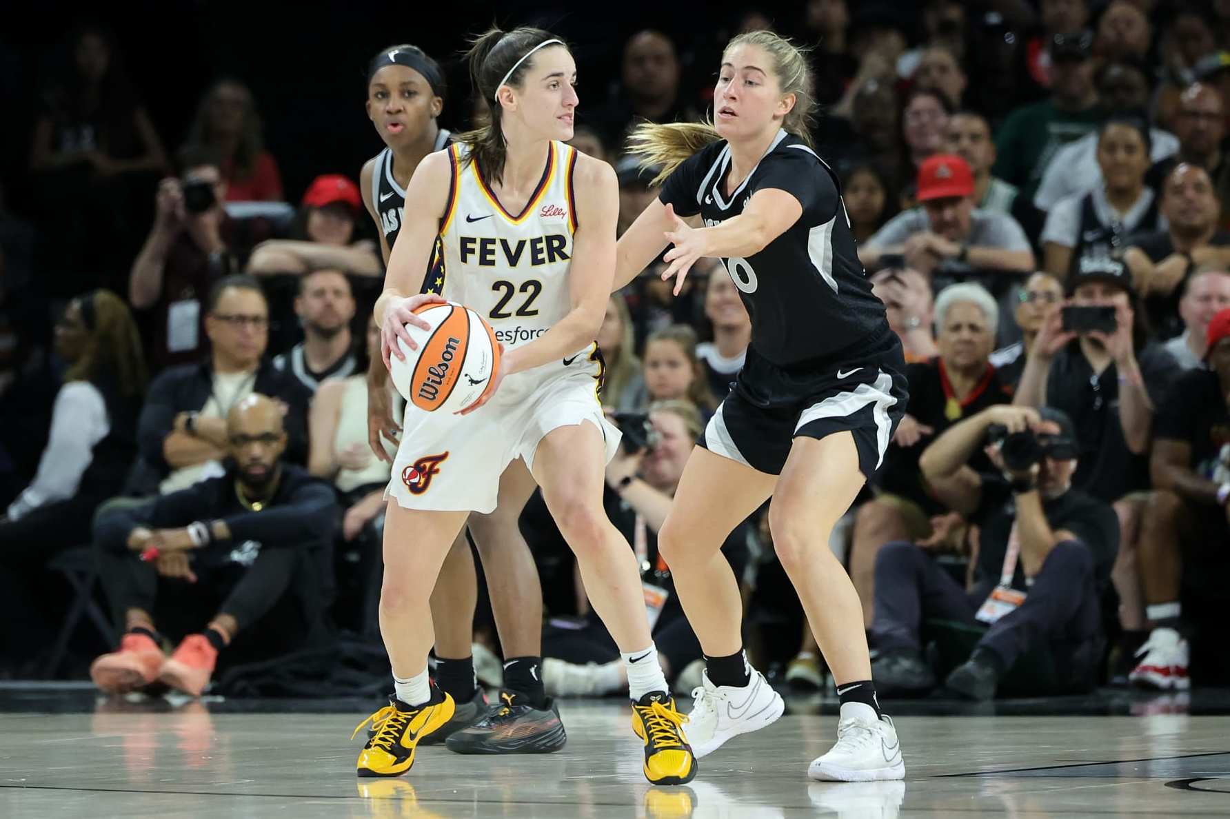 Kate Martin Says It Was 'Weird' Facing Caitlin Clark in Fever vs. Aces WNBA  Matchup