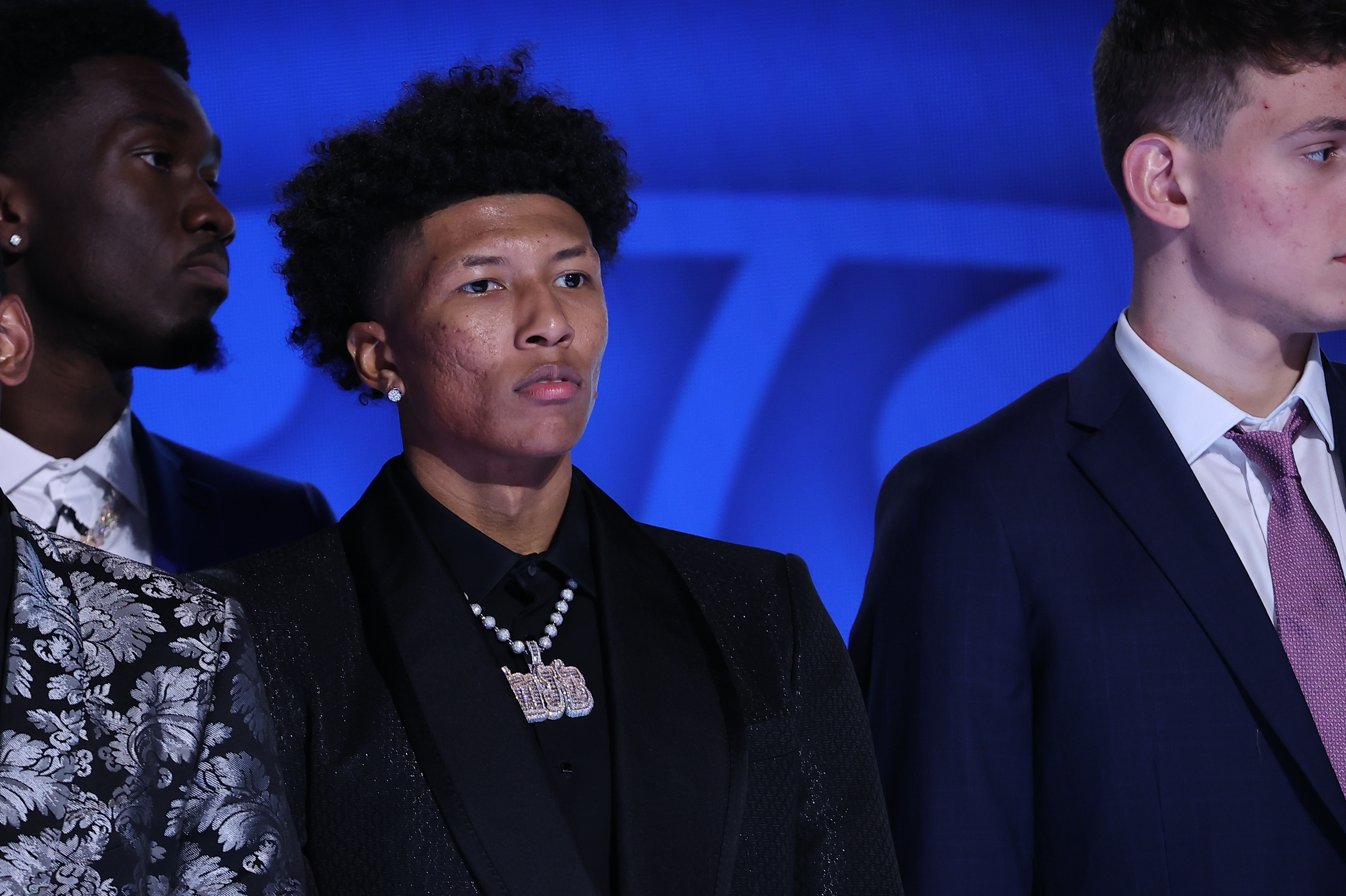 NEW YORK, NY, USA- JUNE 23: MarJon Beauchamp (C) attends the 2022 NBA Draft at Barclays Center on June 23, 2022 in New York City., United States. (Photo by Tayfun Coskun/Anadolu Agency via Getty Images) NEW YORK, NY, USA- JUNE 23: MarJon Beauchamp (C) attends the 2022 NBA Draft at Barclays Center on June 23, 2022 in New York City., United States. (Photo by Tayfun Coskun/Anadolu Agency via Getty Images)