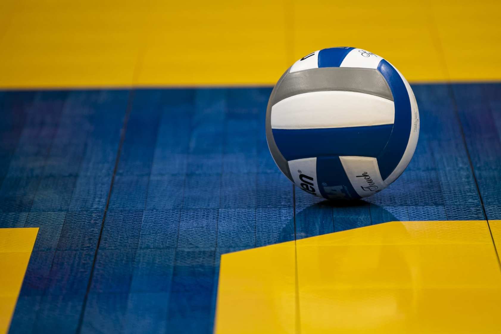 PITTSBURGH, PA - DECEMBER 21: A photo of a game ball on the floor during the NCAA Division 1 Women's National Championship game between the Wisconsin Badgers and the Stanford Cardinal on December 21, 2019 at PPG Paints Arena in Pittsburgh, PA. (Photo by Mark Alberti/Icon Sportswire via Getty Images)