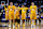 OAKLAND, CA - FEBRUARY 22: Jarrett Jack #2, David Lee #10, Carl Landry #7, Klay Thompson #11, and Stephen Curry #30 of the Golden State Warriors walk on to the court during their game against the San Antonio Spurs at Oracle Arena on February 22, 2013 in Oakland, California. The Warriors are wearing new short-sleeved uniforms for the first time. The Warriors won the game in overtime. NOTE TO USER: User expressly acknowledges and agrees that, by downloading and or using this photograph, User is consenting to the terms and conditions of the Getty Images License Agreement. (Photo by Ezra Shaw/Getty Images)
