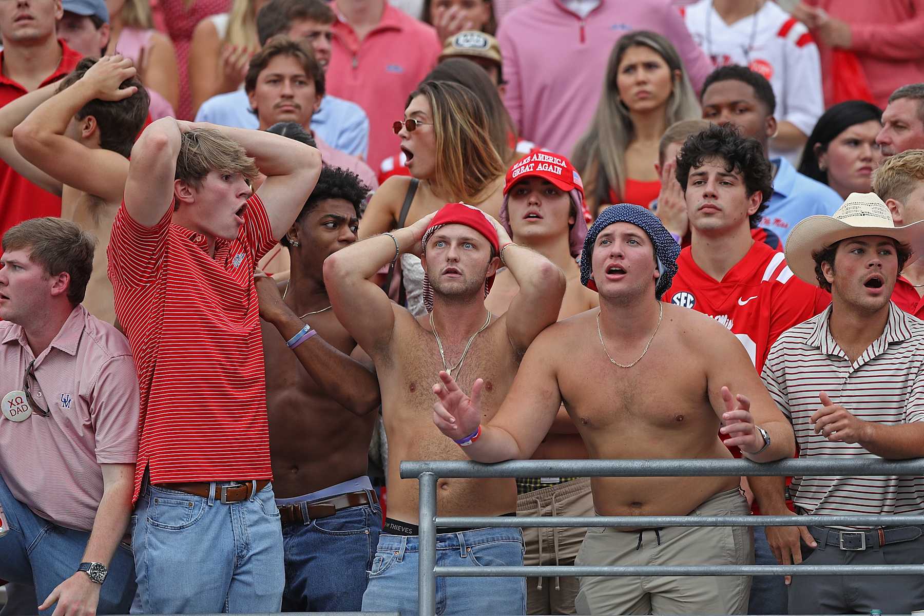 Mississippi Rebels fans react during the second half against the Kentucky 