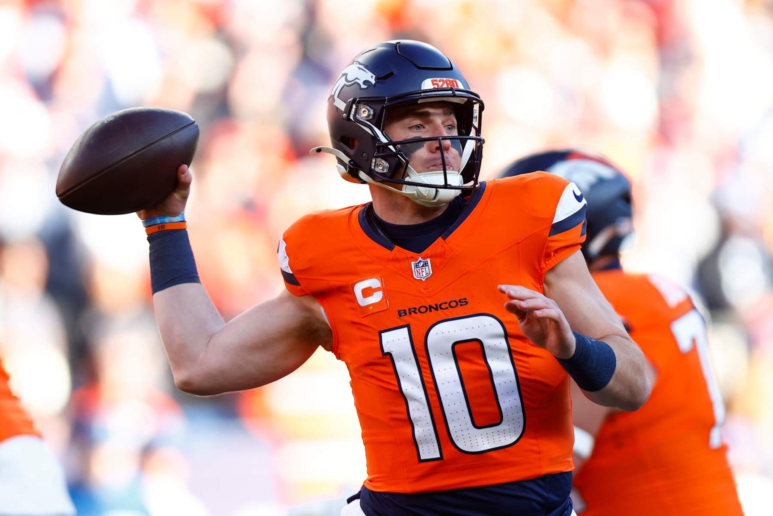 Denver Broncos quarterback Bo Nix