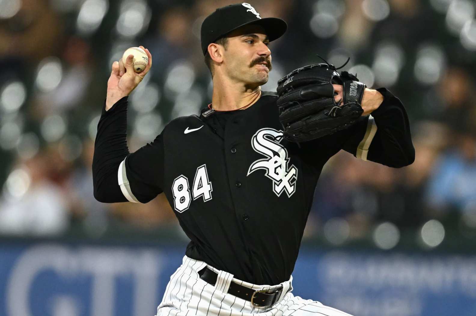 CHICAGO, ILLINOIS - SEPTEMBER 29: Starting pitcher Dylan Cease #84 of the Chicago White Sox throws in the first inning against the San Diego Padres at Guaranteed Rate Field on September 29, 2023 in Chicago, Illinois. (Photo by Quinn Harris/Getty Images)