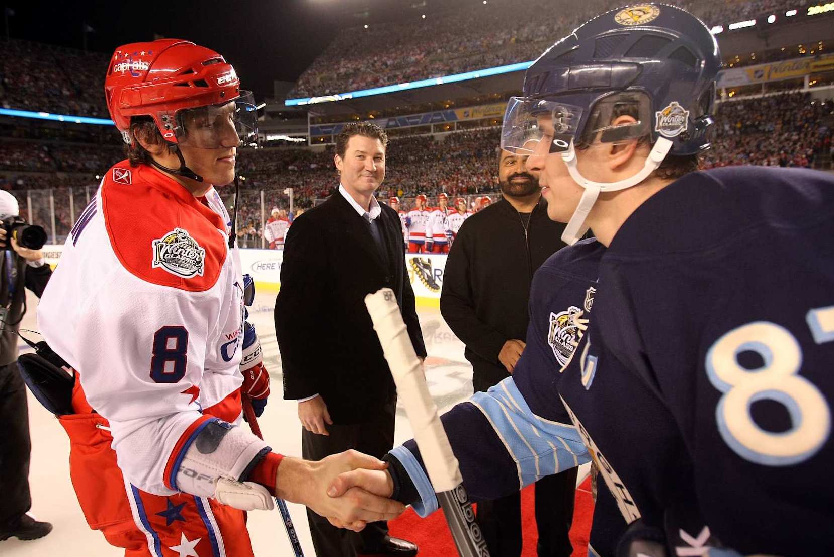 Alex Ovechkin and Sidney Crosby at the 2011 Winter Classic.