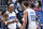 ORLANDO, FL - OCTOBER 11: Paolo Banchero #5 high fives Franz Wagner #22 of the Orlando Magic during the game against the Memphis Grizzlies on October 11, 2022 at Amway Center in Orlando, Florida. NOTE TO USER: User expressly acknowledges and agrees that, by downloading and or using this photograph, User is consenting to the terms and conditions of the Getty Images License Agreement. Mandatory Copyright Notice: Copyright 2022 NBAE (Photo by Fernando Medina/NBAE via Getty Images)