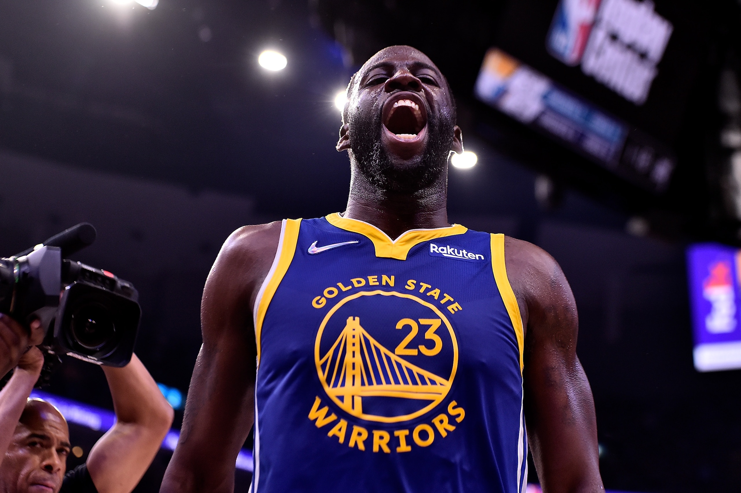 MEMPHIS, TENNESSEE - MAY 01: Draymond Green #23 of the Golden State Warriors reacts after being ejected during Game One of the Western Conference Semifinals of the NBA Playoffs against the Memphis Grizzlies at FedExForum on May 01, 2022 in Memphis, Tennessee. NOTE TO USER: User expressly acknowledges and agrees that, by downloading and or using this photograph, User is consenting to the terms and conditions of the Getty Images License Agreement. (Photo by Justin Ford/Getty Images)