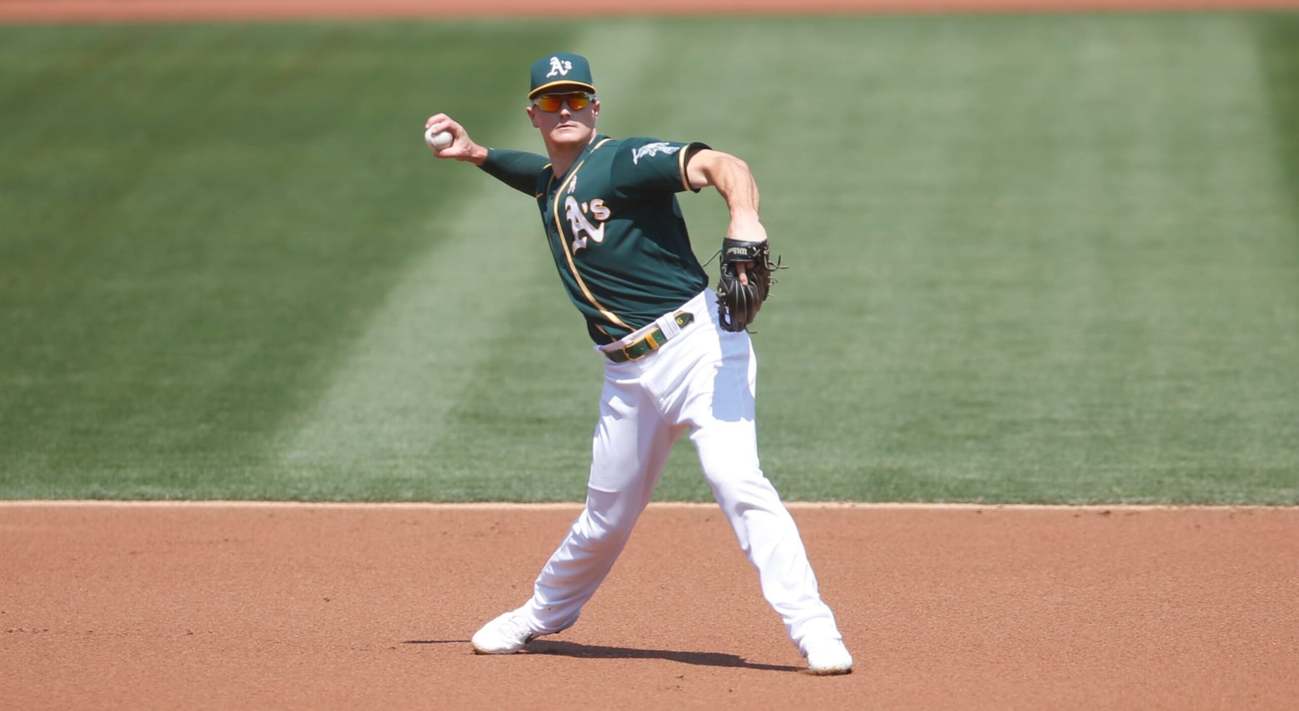 OAKLAND, CA - SEPTEMBER 5: Matt Chapman #26 of the Oakland Athletics fields during the game against the San Diego Padres at RingCentral Coliseum on September 5, 2020 in Oakland, California. The Athletics defeated the Padres 8-4. (Photo by Michael Zagaris/Oakland Athletics/Getty Images)