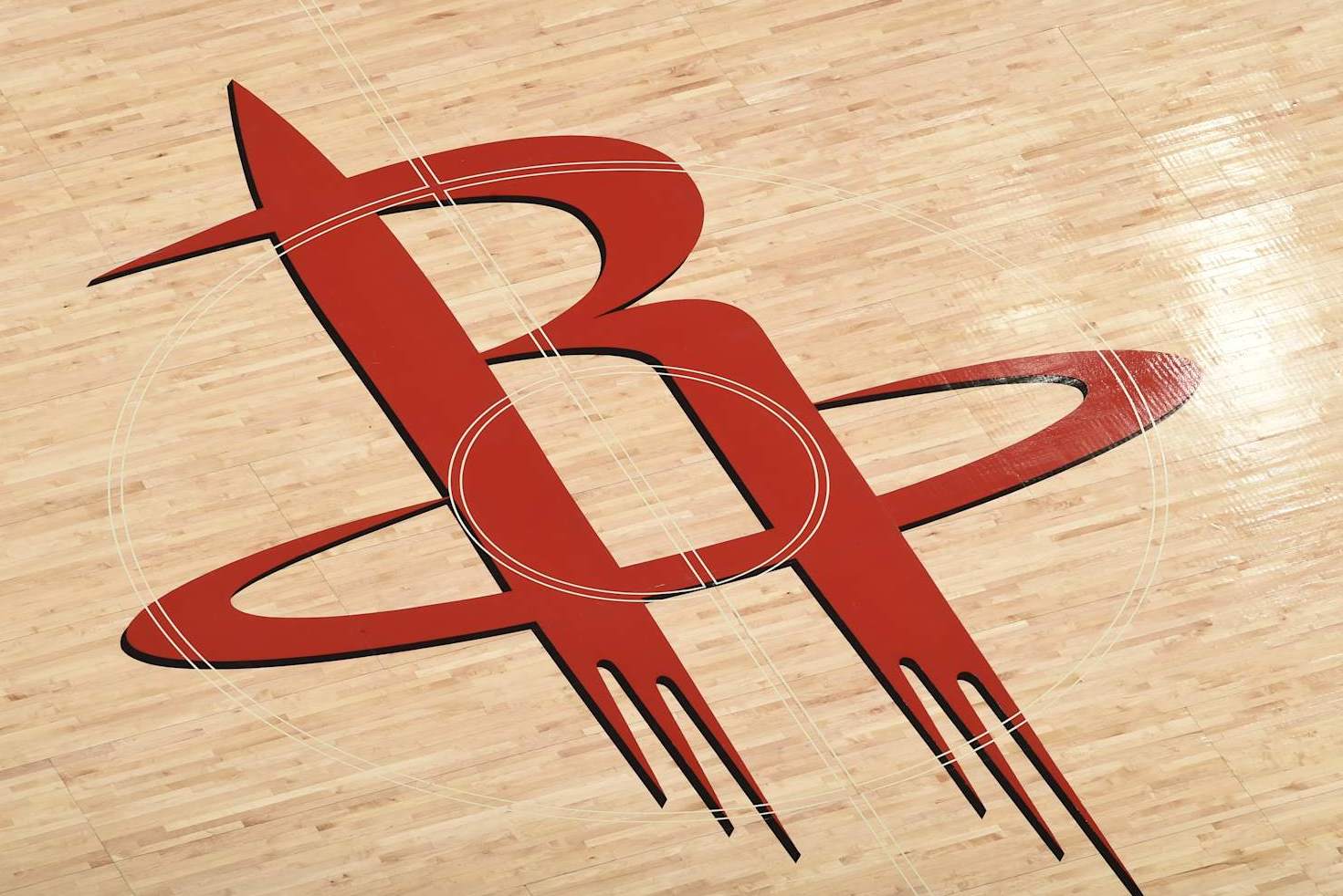 HOUSTON, TX - FEBRUARY 6: Houston Rockets center-court logo during the game against the Sacramento Kings on February 6, 2023 at the Toyota Center in Houston, Texas. NOTE TO USER: User expressly acknowledges and agrees that, by downloading and or using this photograph, User is consenting to the terms and conditions of the Getty Images License Agreement. Mandatory Copyright Notice: Copyright 2023 NBAE (Photo by Logan Riely/NBAE via Getty Images)