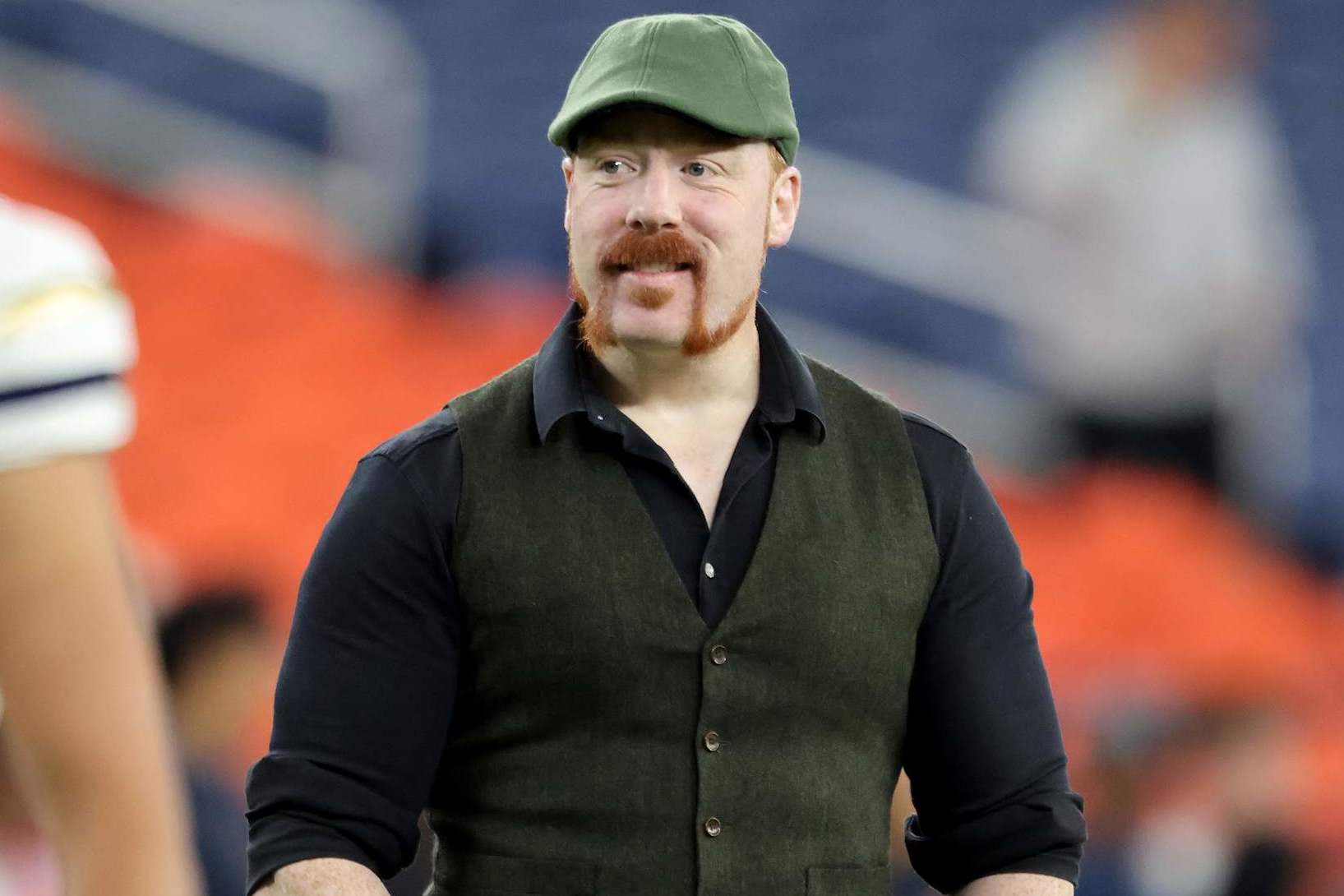 SYRACUSE, NEW YORK - SEPTEMBER 07: WWE Superstar Sheamus looks on prior to a game between the Syracuse Orange and the Georgia Tech Yellow Jackets at JMA Wireless Dome on September 07, 2024 in Syracuse, New York. (Photo by Bryan Bennett/Getty Images)