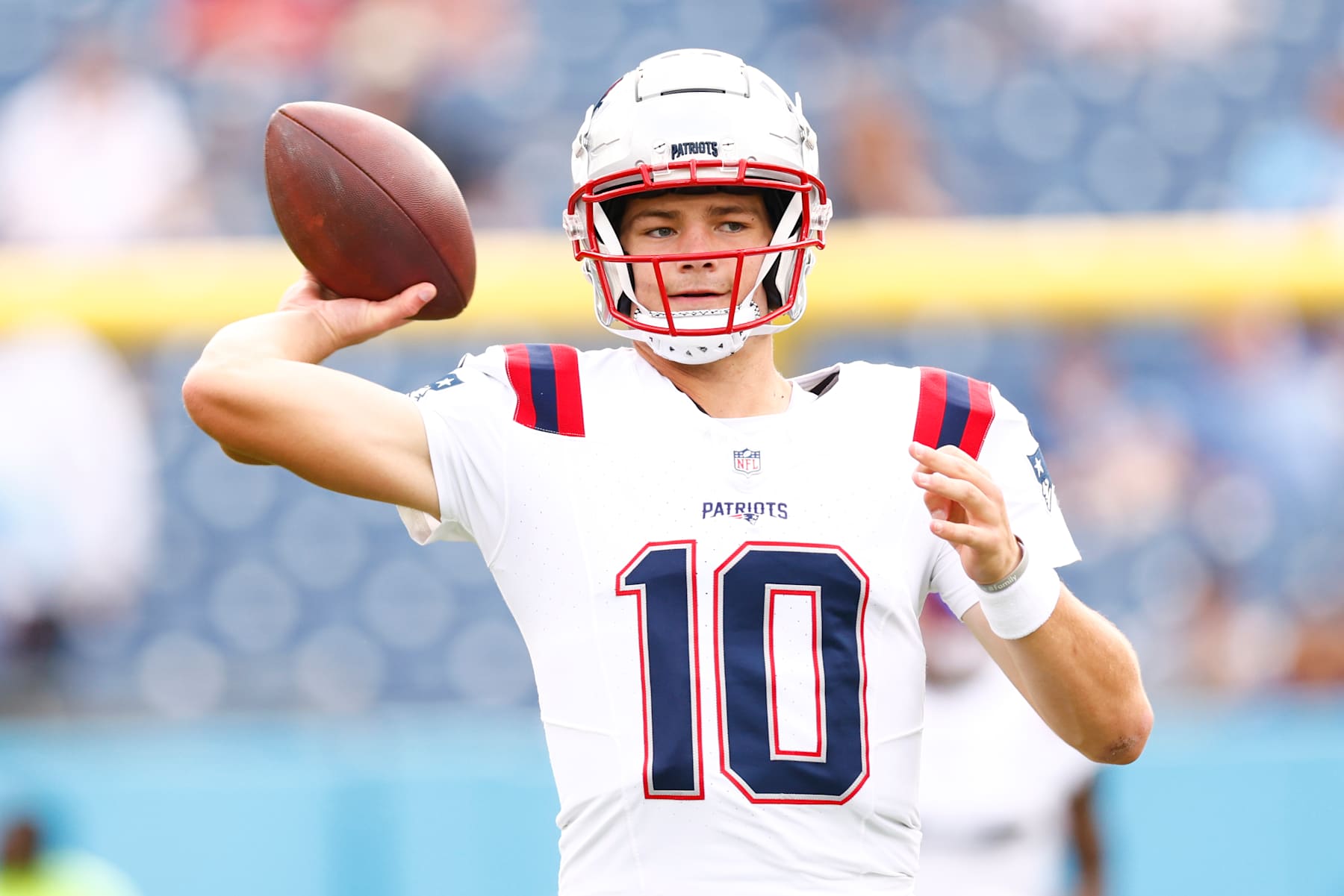 New England Patriots quarterback Drake Maye