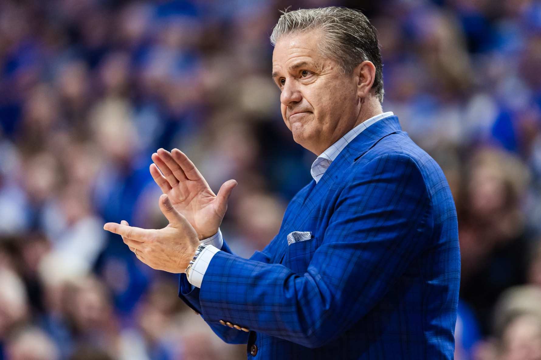 LEXINGTON, KENTUCKY - DECEMBER 29: Head coach John Calipari of the Kentucky Wildcats is seen during the second half against the Illinois State Redbirds at Rupp Arena on December 29, 2023 in Lexington, Kentucky. (Photo by Michael Hickey/Getty Images)