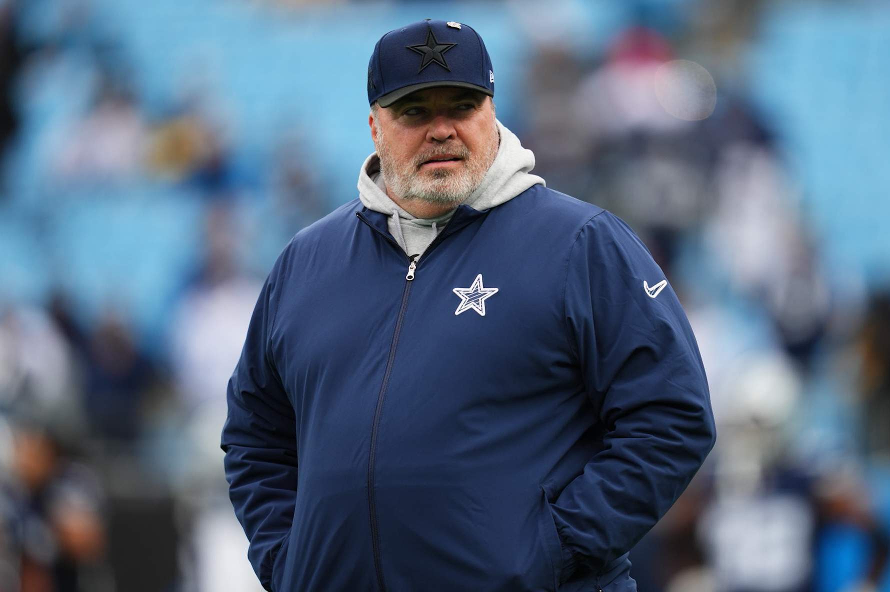 CHARLOTTE, NORTH CAROLINA - DECEMBER 15: Head coach Mike McCarthy of the Dallas Cowboys looks on before the game against the Carolina Panthers at Bank of America Stadium on December 15, 2024 in Charlotte, North Carolina. (Photo by Grant Halverson/Getty Images)