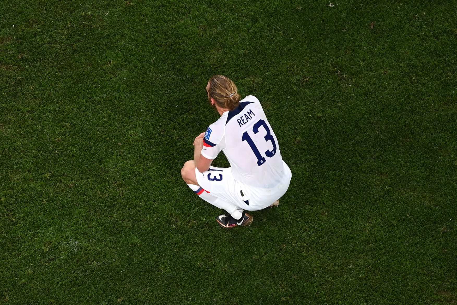DOHA, QATAR - DECEMBER 03: Tim Ream of United States looks dejected after their sides' elimination from the tournament after the 1-3 defeat in the FIFA World Cup Qatar 2022 Round of 16 match between Netherlands and USA at Khalifa International Stadium on December 03, 2022 in Doha, Qatar. (Photo by Michael Regan - FIFA/FIFA via Getty Images)