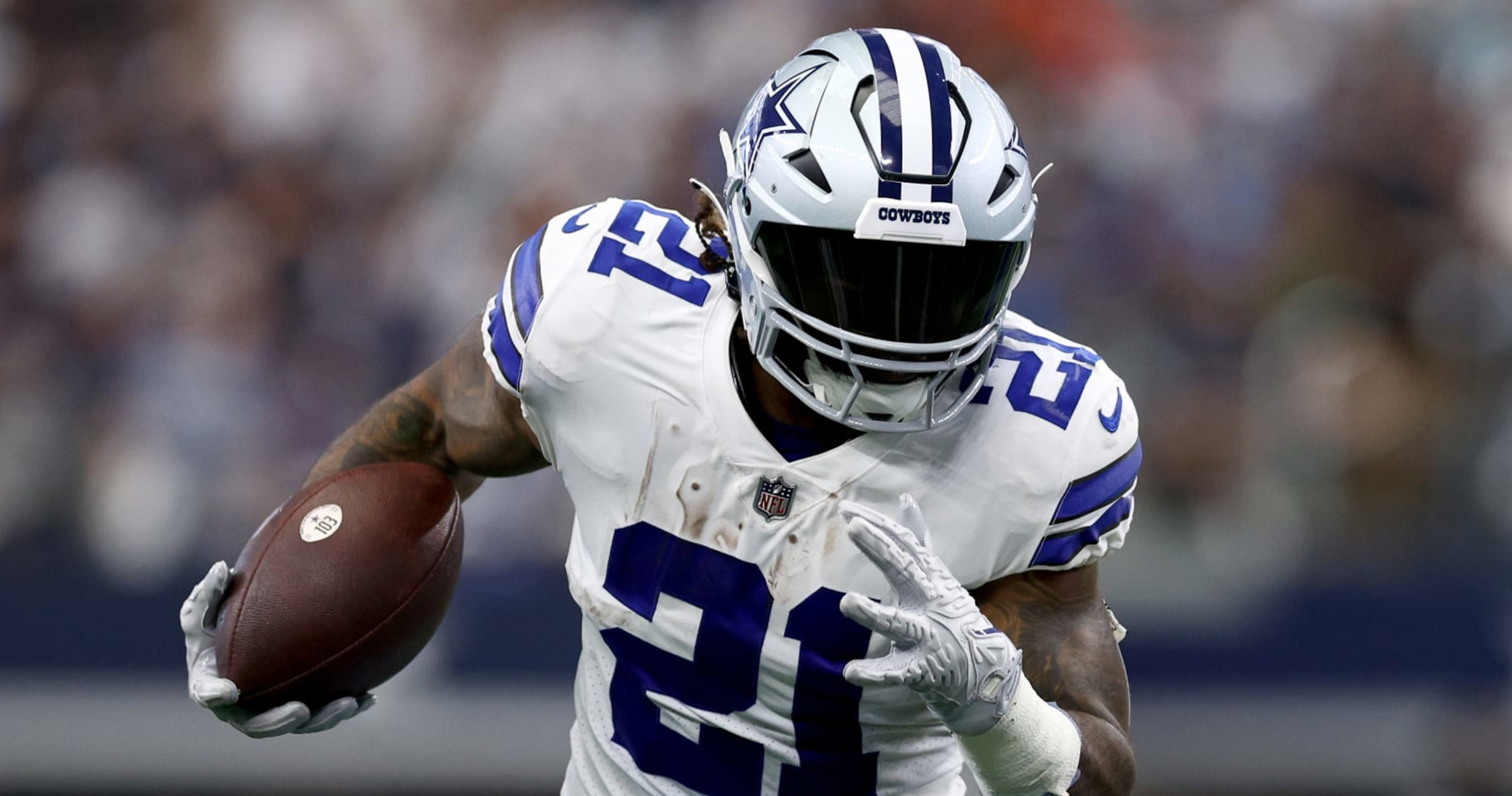 Cowboys' Ezekiel Elliott out (knee) for Week 8 game vs. Bears, per