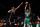 NEW YORK, NEW YORK - APRIL 23:  Jayson Tatum #0 of the Boston Celtics hits a three pointer against Kevin Durant #7 of the Brooklyn Nets during Game Three of the Eastern Conference First Round NBA Playoffs at Barclays Center on April 23, 2022 in New York City.  NOTE TO USER: User expressly acknowledges and agrees that, by downloading and or using this photograph, User is consenting to the terms and conditions of the Getty Images License Agreement.  (Photo by Al Bello/Getty Images).