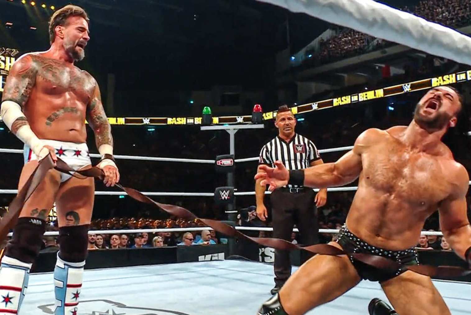 CM Punk destroyed Drew McIntyre in their Strap match, winning in emphatic fashion.