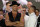 RIYADH, SAUDI ARABIA - MAY 16: Tyson Fury reacts alongside Oleksandr Usyk ahead of the IBF, IBO, WBA, WBC and WBO Undisputed World Heavyweight Title fight between Tyson Fury and Oleksandr Usyk  at BLVD City - Music World on May 16, 2024 in Riyadh, Saudi Arabia. (Photo by Richard Pelham/Getty Images)