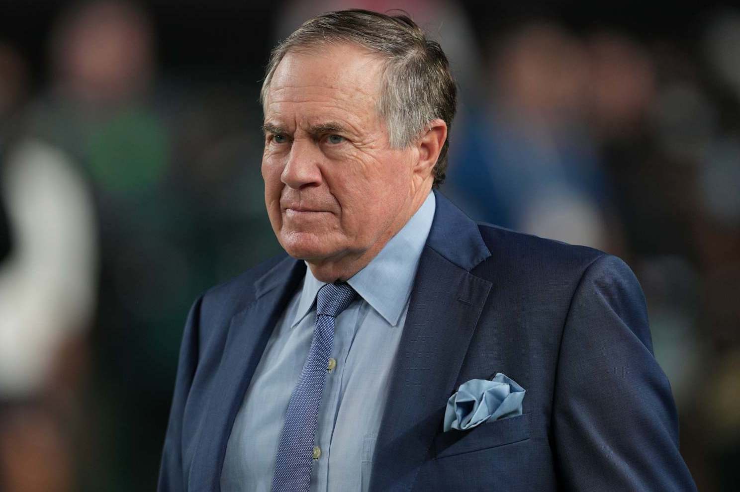 PHILADELPHIA, PA - SEPTEMBER 16: NFL analyst Bill Belichick looks on during the game between the Philadelphia Eagles and the Atlanta Falcons on September 15, 2024 at Lincoln Financial Field in Philadelphia, PA. (Photo by Andy Lewis/Icon Sportswire via Getty Images)