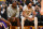 LOS ANGELES, CA - APRIL 3: LeBron James #6 of the Los Angeles Lakers and Anthony Davis #3 of the Los Angeles Lakers look on during the game against the Denver Nuggets on April 3, 2022 at Crypto.Com Arena in Los Angeles, California. NOTE TO USER: User expressly acknowledges and agrees that, by downloading and/or using this Photograph, user is consenting to the terms and conditions of the Getty Images License Agreement. Mandatory Copyright Notice: Copyright 2022 NBAE (Photo by Andrew D. Bernstein/NBAE via Getty Images)