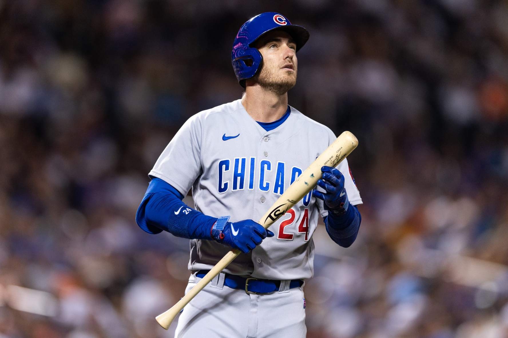 NEW YORK, NEW YORK - AUGUST 08: Cody Bellinger #24 of the Chicago Cubs at bat during the sixth inning of the game against the New York Mets at Citi Field on August 08, 2023 in New York City. (Photo by Dustin Satloff/Getty Images)