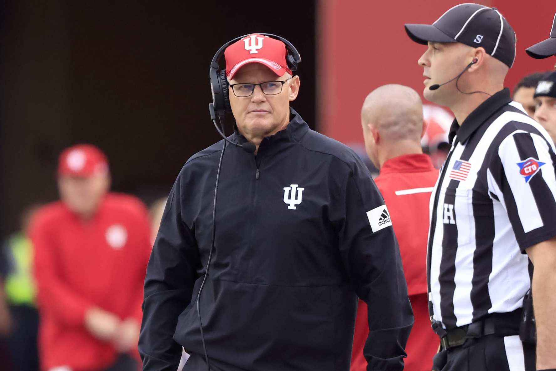 BLOOMINGTON, INDIANA - NOVEMBER 05: Head coach Tom Allen of the Indiana Hoosiers on the sidelines in the game against the Penn State Nittany Lions at Memorial Stadium on November 05, 2022 in Bloomington, Indiana. (Photo by Justin Casterline/Getty Images)