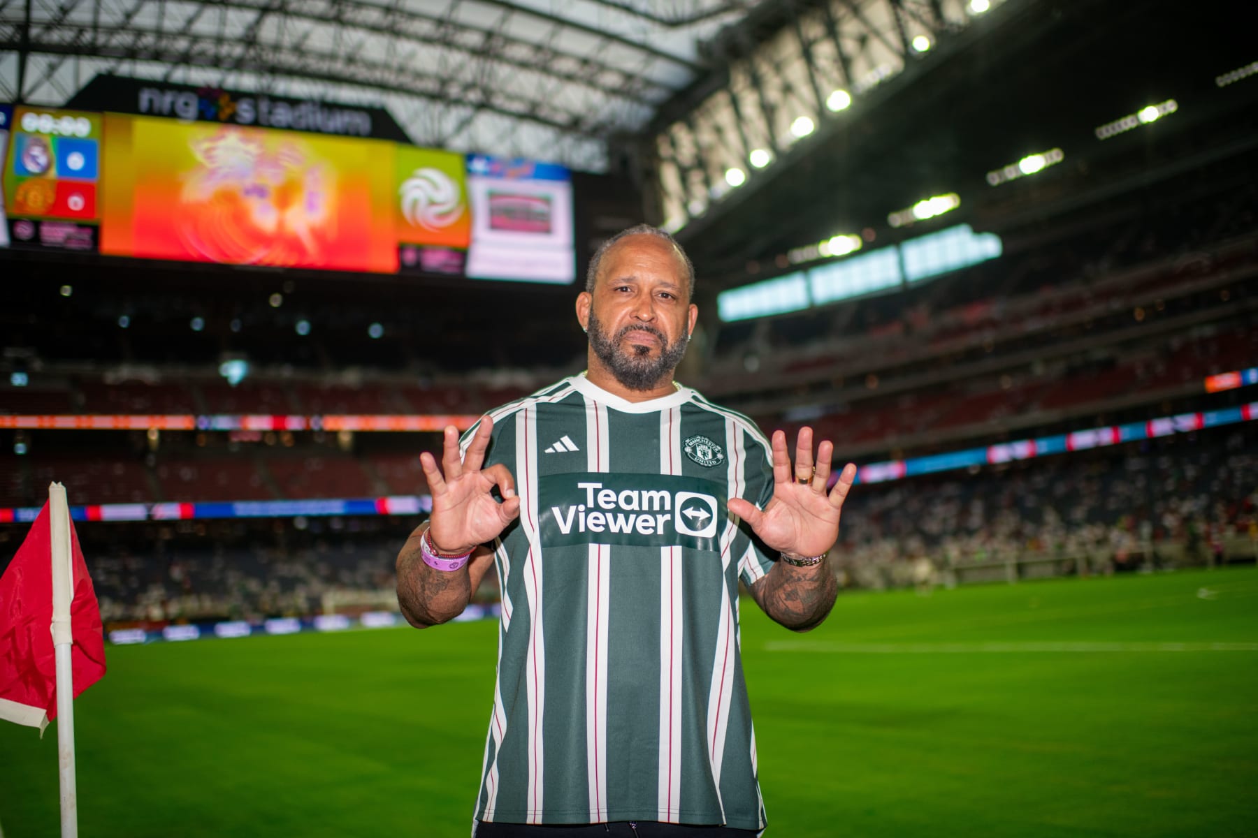 HOUSTON, TEXAS - JULY 26: WWE wrestler MVP arrives ahead of the pre-season friendly match between Manchester United and Real Madrid at NRG Stadium on July 26, 2023 in Houston, Texas. (Photo by Ash Donelon/Manchester United via Getty Images)