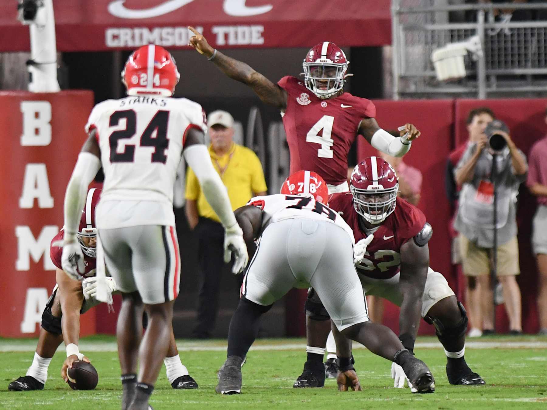 Alabama quarterback Jalen Milroe during Saturday's meeting with the Georgia Bulldogs