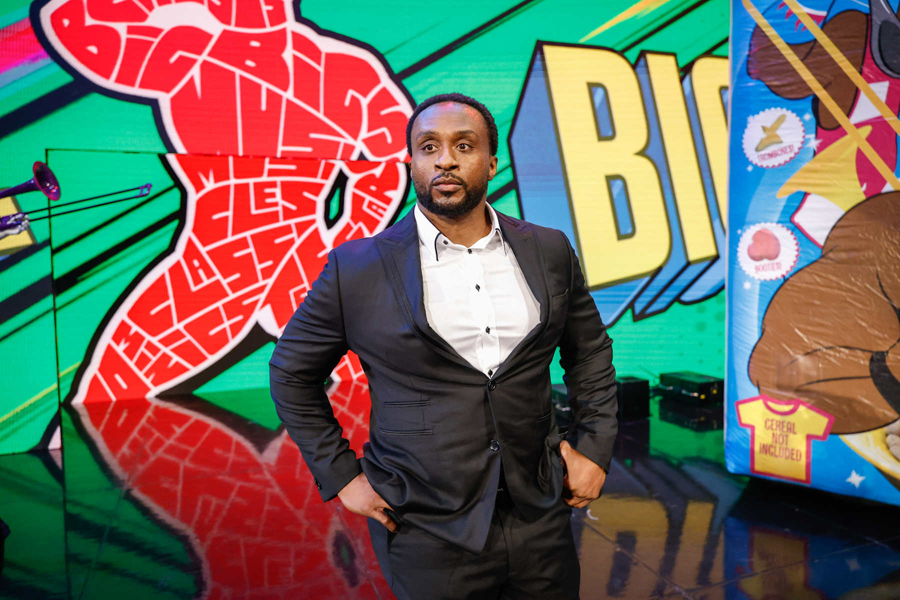 EVERETT, WASHINGTON - DECEMBER 2: Big E makes his entrance during Monday Night RAW at Angel of the Winds Arena on December 2, 2024 in Everett, Washington.  (Photo by WWE/Getty Images)