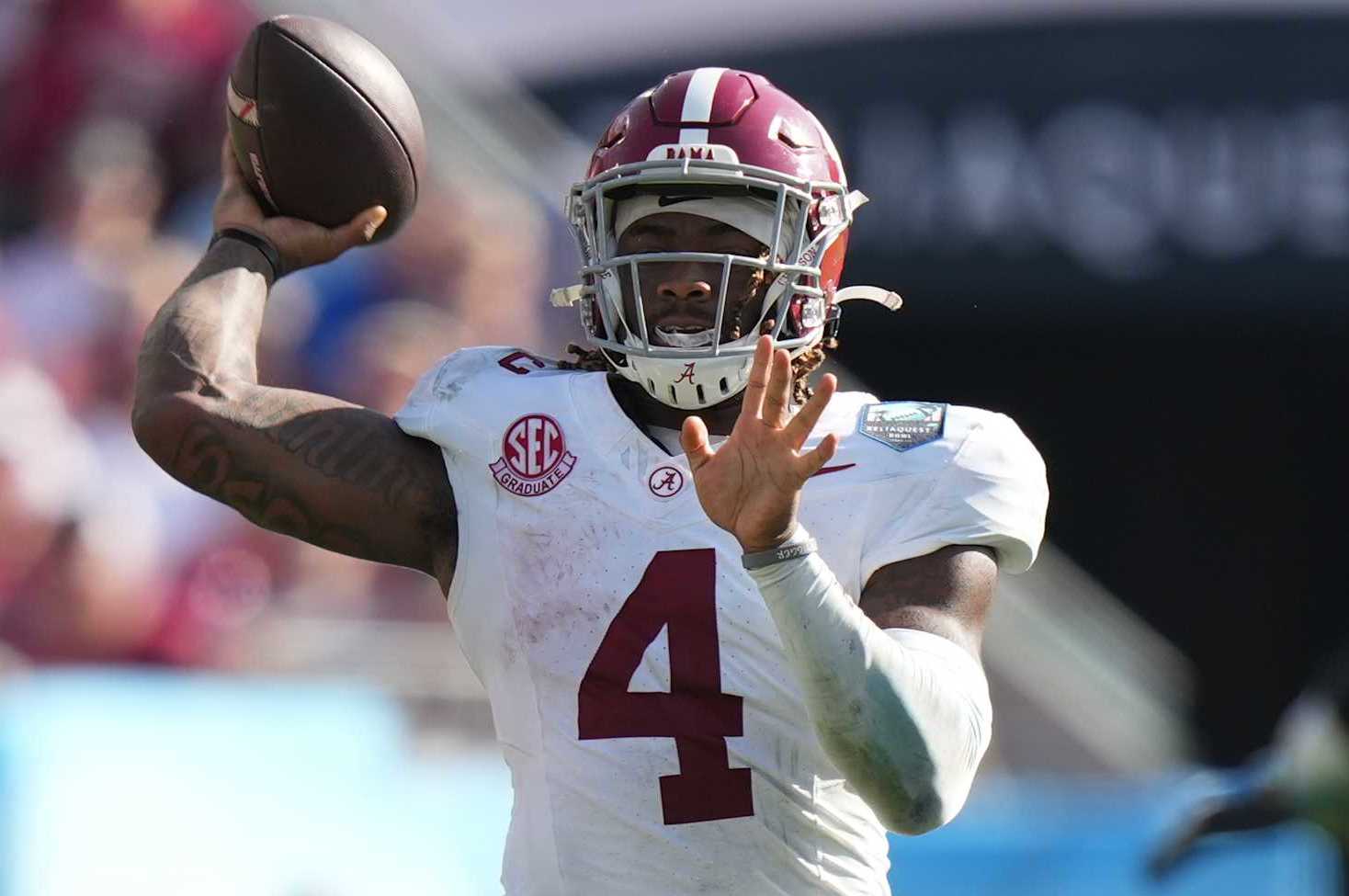 Alabama quarterback Jalen Milroe