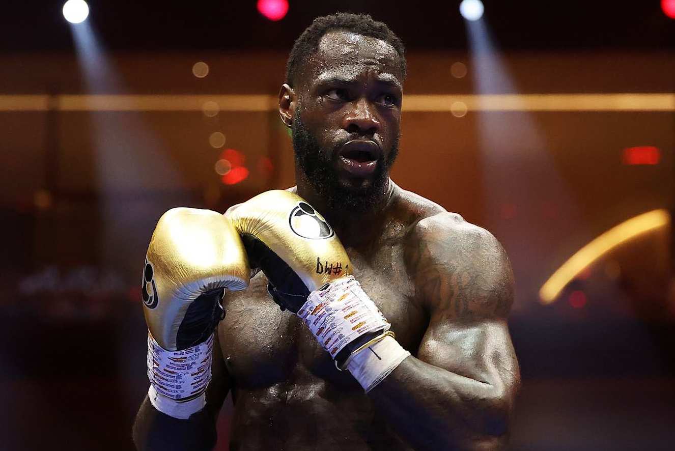 RIYADH, SAUDI ARABIA - JUNE 01: Deontay Wilder looks on during the Heavyweight fight between Deontay Wilder of Team Matchroom and Zhilei Zhang of Team Queensberry on the 5v5: Queensberry v Matchroom Fight Night card at Kingdom Arena on June 01, 2024 in Riyadh, Saudi Arabia. (Photo by Richard Pelham/Getty Images)